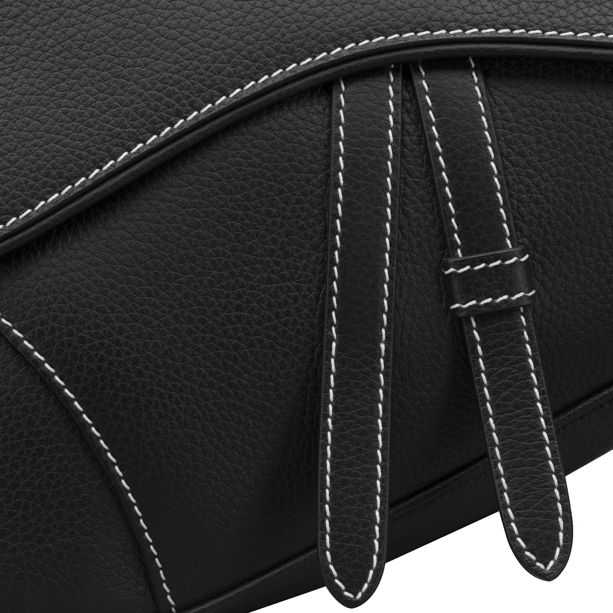 马鞍包 黑色粒面牛皮革 E09