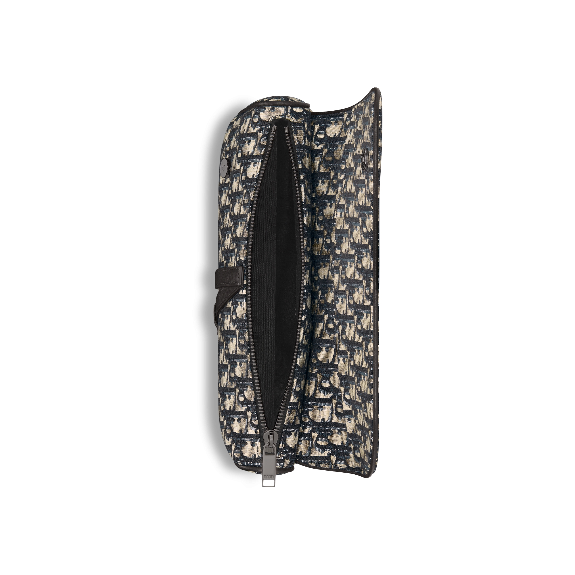 马鞍包 米色和黑色 Oblique 印花面料 E06