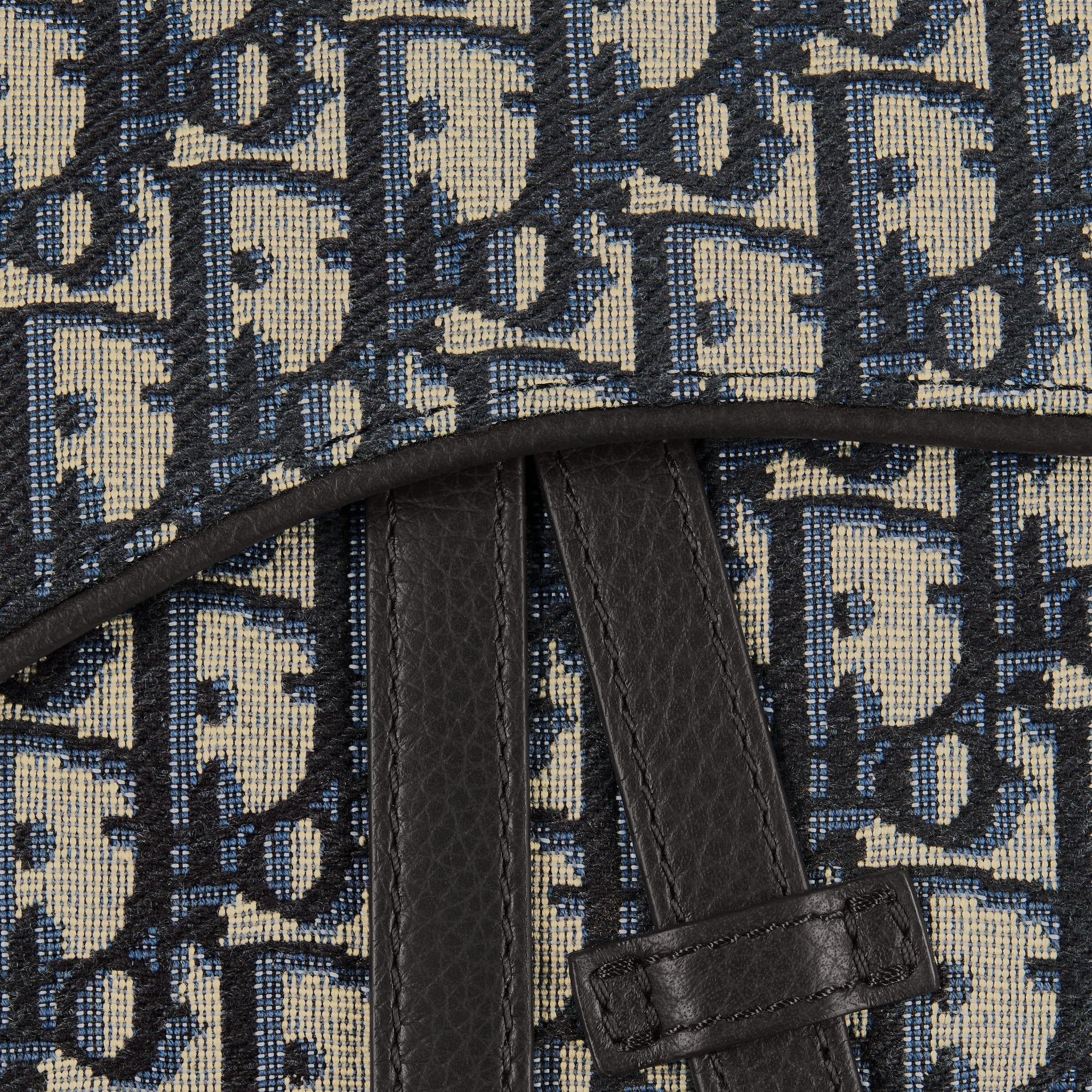 马鞍包 米色和黑色 Oblique 印花面料 E09