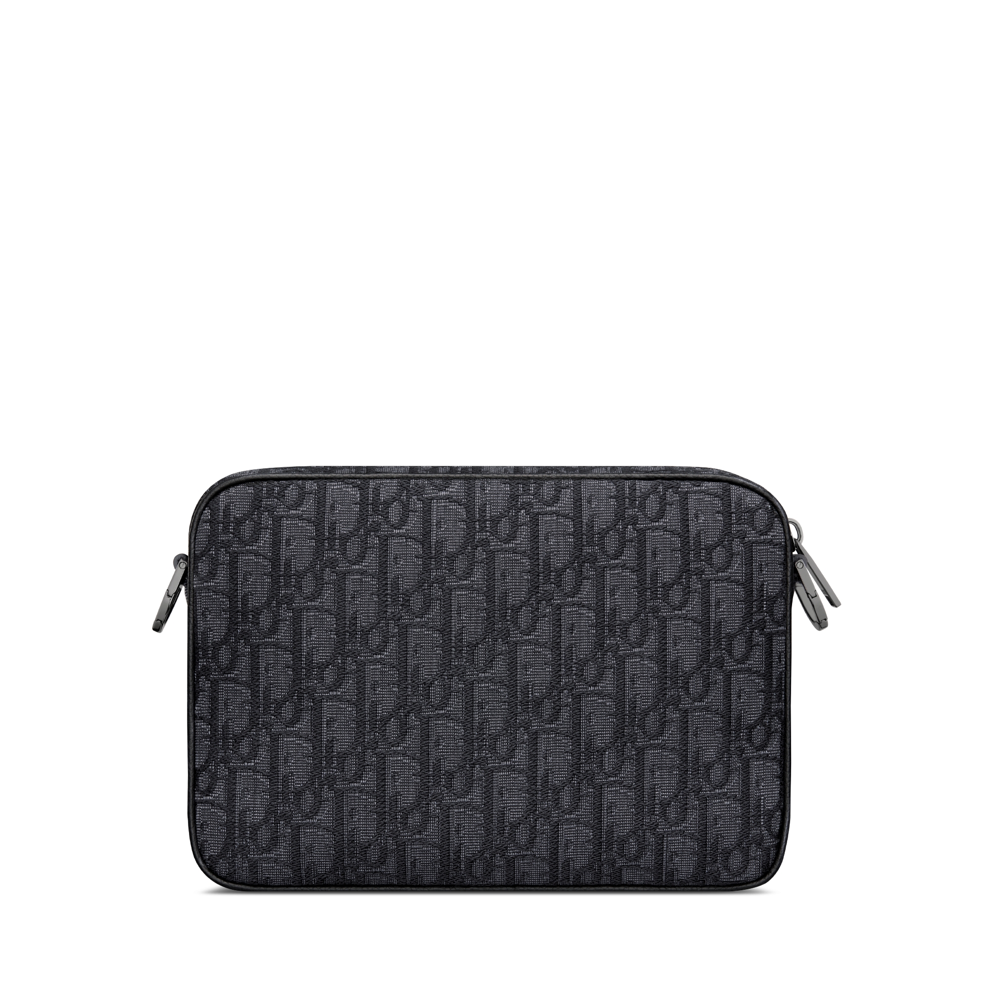 马鞍三件套手袋 黑色 Oblique 印花面料 E08