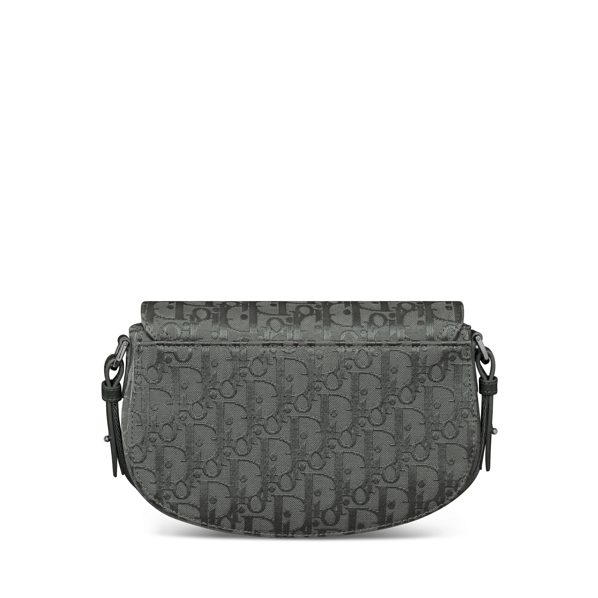 马鞍信使包 煤灰色 Oblique 印花帆布和煤灰色粒面牛皮革 E08