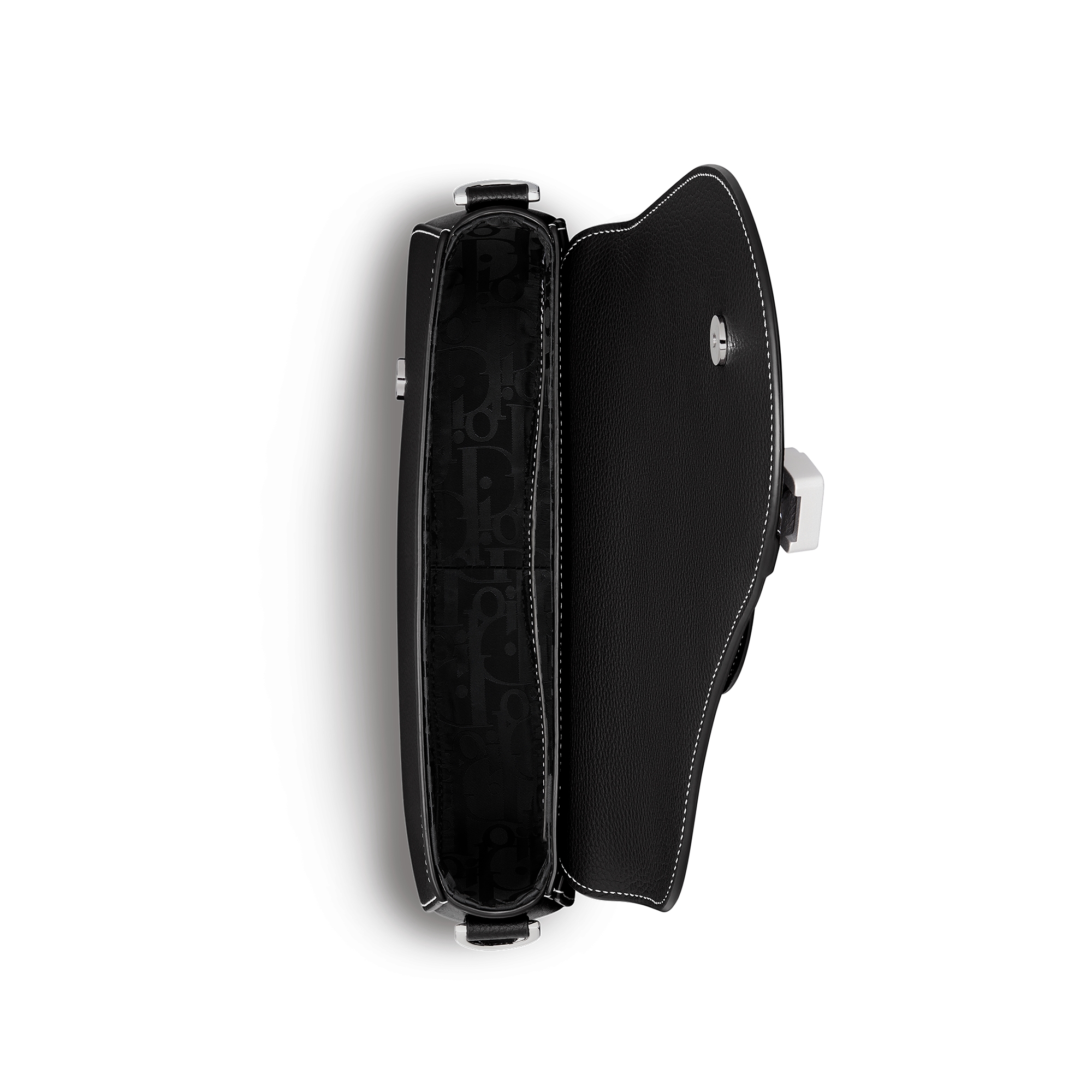 马鞍信使包 黑色粒面牛皮革 E06