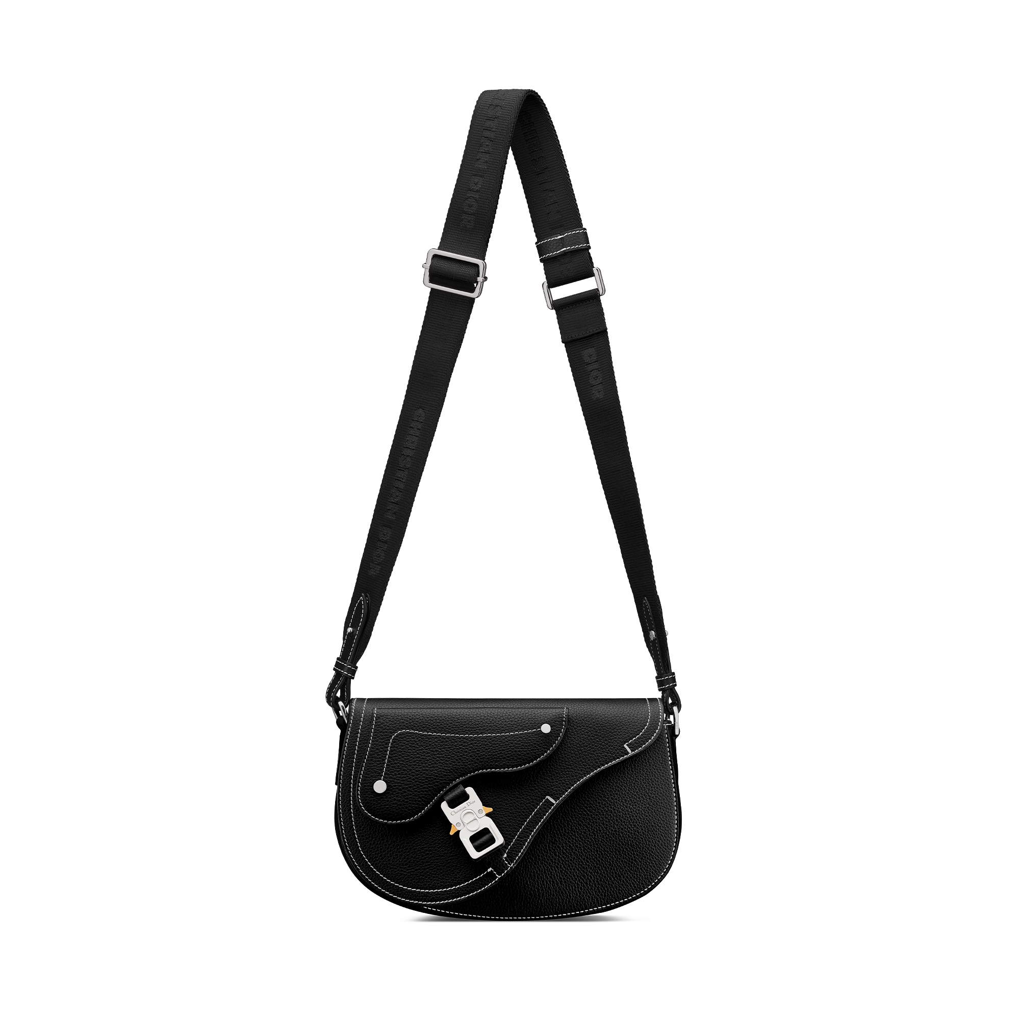 马鞍信使包 黑色粒面牛皮革 E07