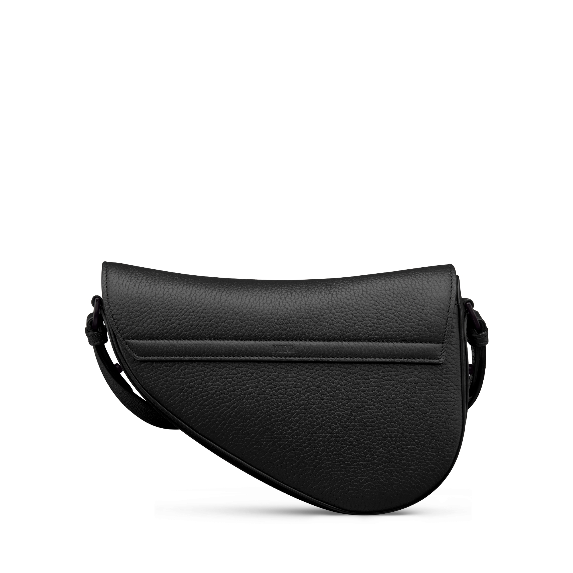 马鞍包 黑色柔软粒面牛皮革 E08