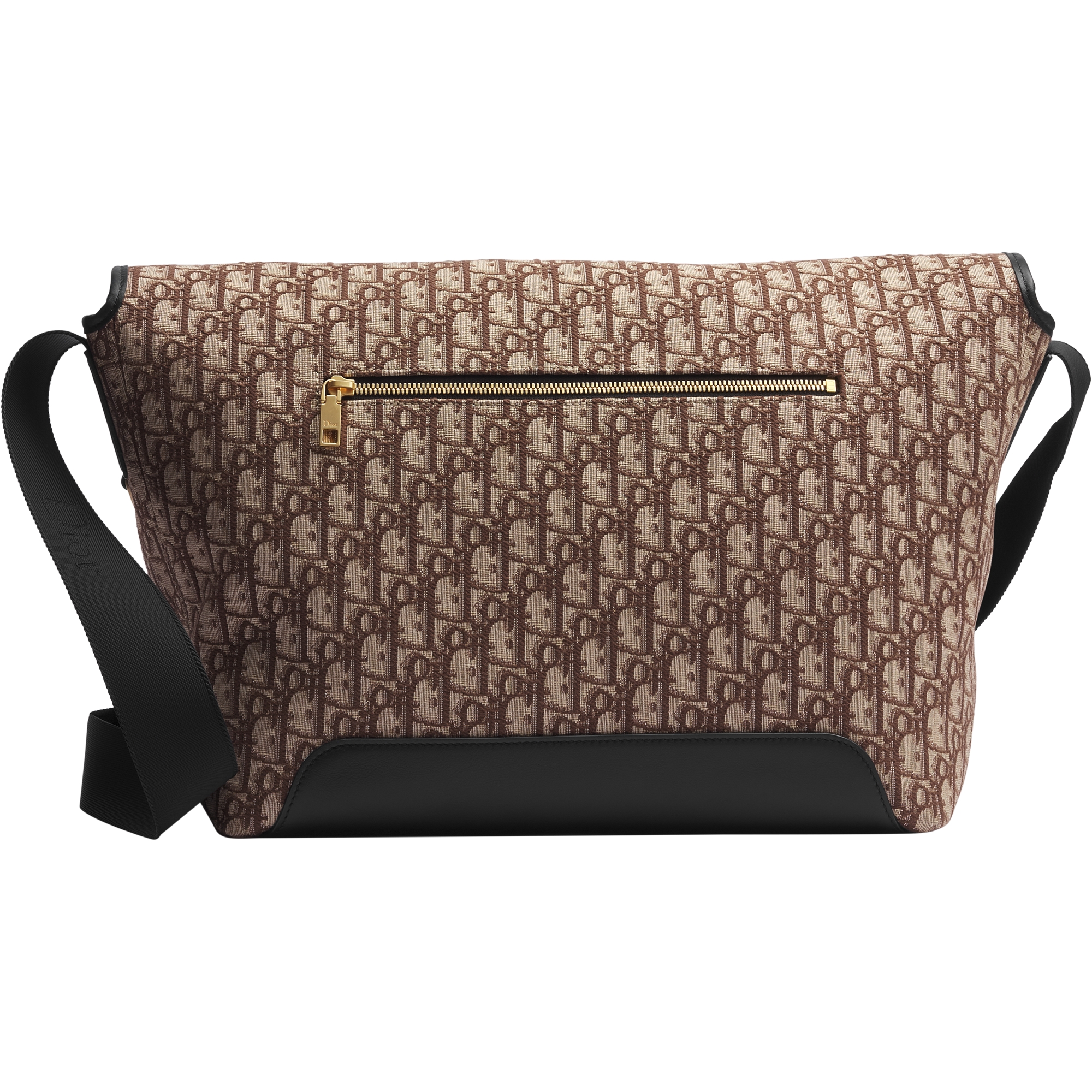 大号 Dior Jett 翻盖信使包 棕色 Oblique 印花面料 E08