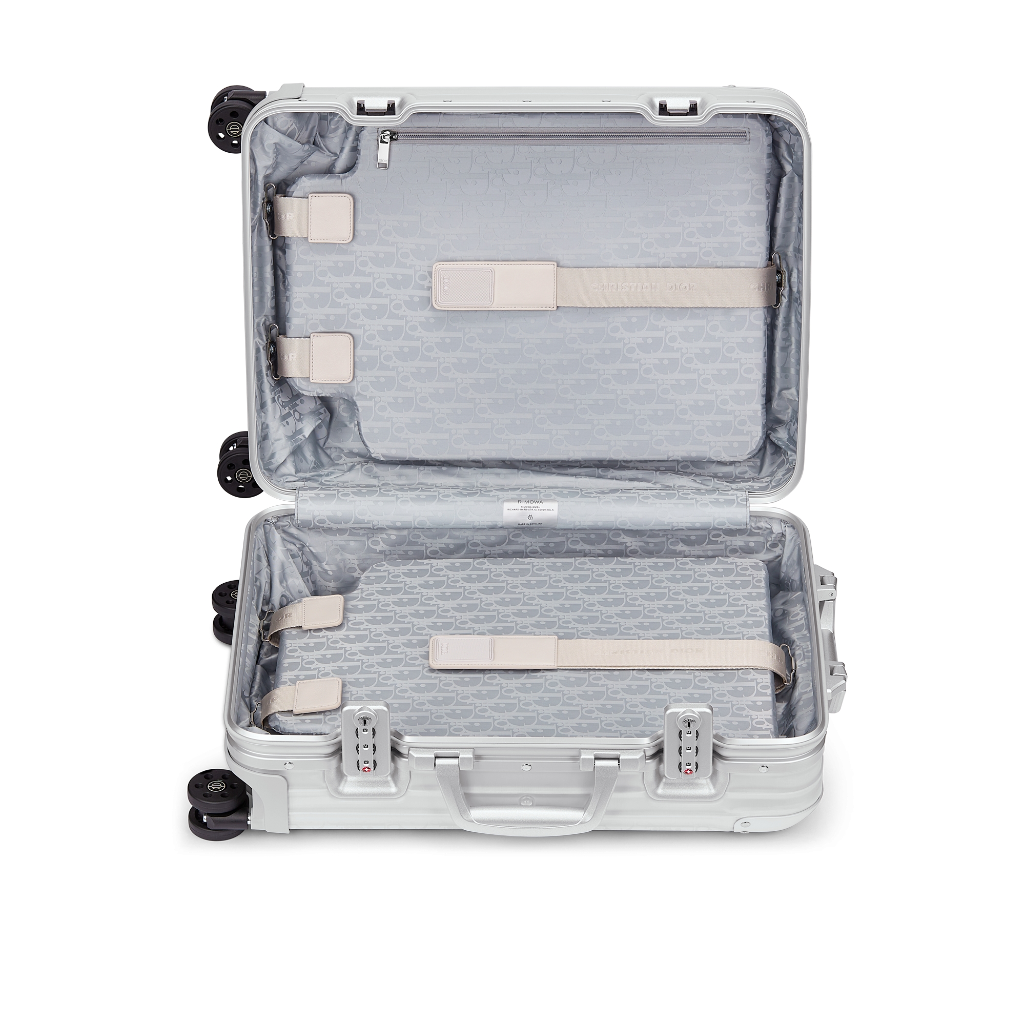 DIOR AND RIMOWA 随身行李箱 渐变蓝色铝镁合金 Oblique 图案 E06