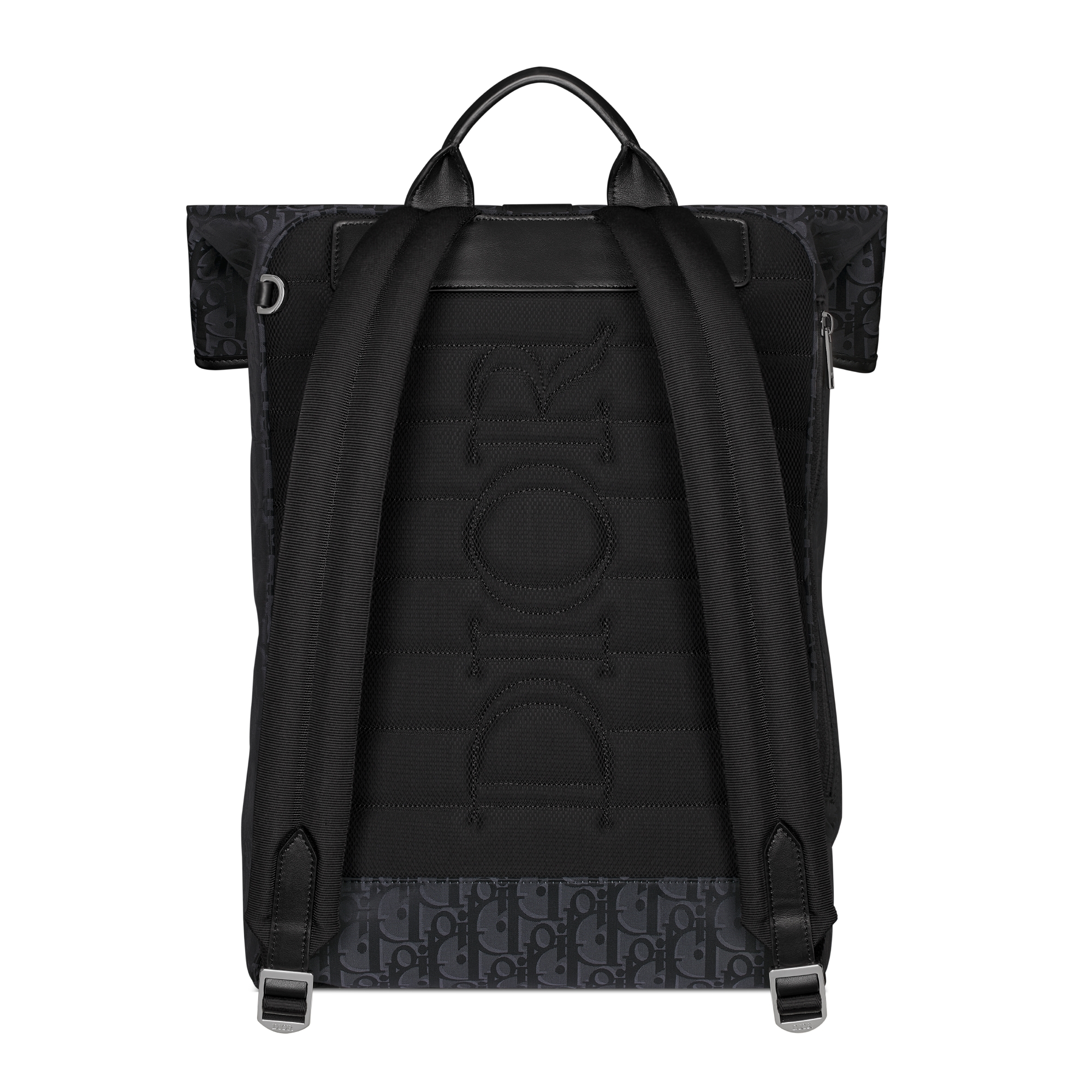 Dior Trek 卷顶双肩背包 黑色 Oblique 印花尼龙 E08