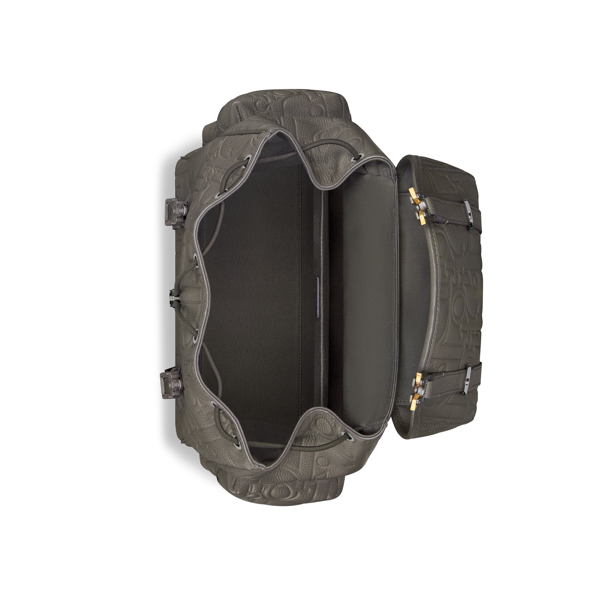 Dior Hit The Road 翻盖双肩背包 灰色 Dior Gravity 印花效果皮革和灰色粒面牛皮革 E06