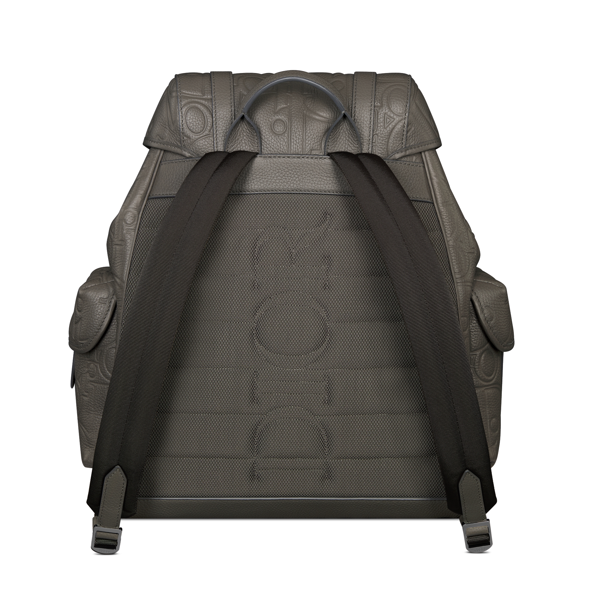 Dior Hit The Road 翻盖双肩背包 灰色 Dior Gravity 印花效果皮革和灰色粒面牛皮革 E08