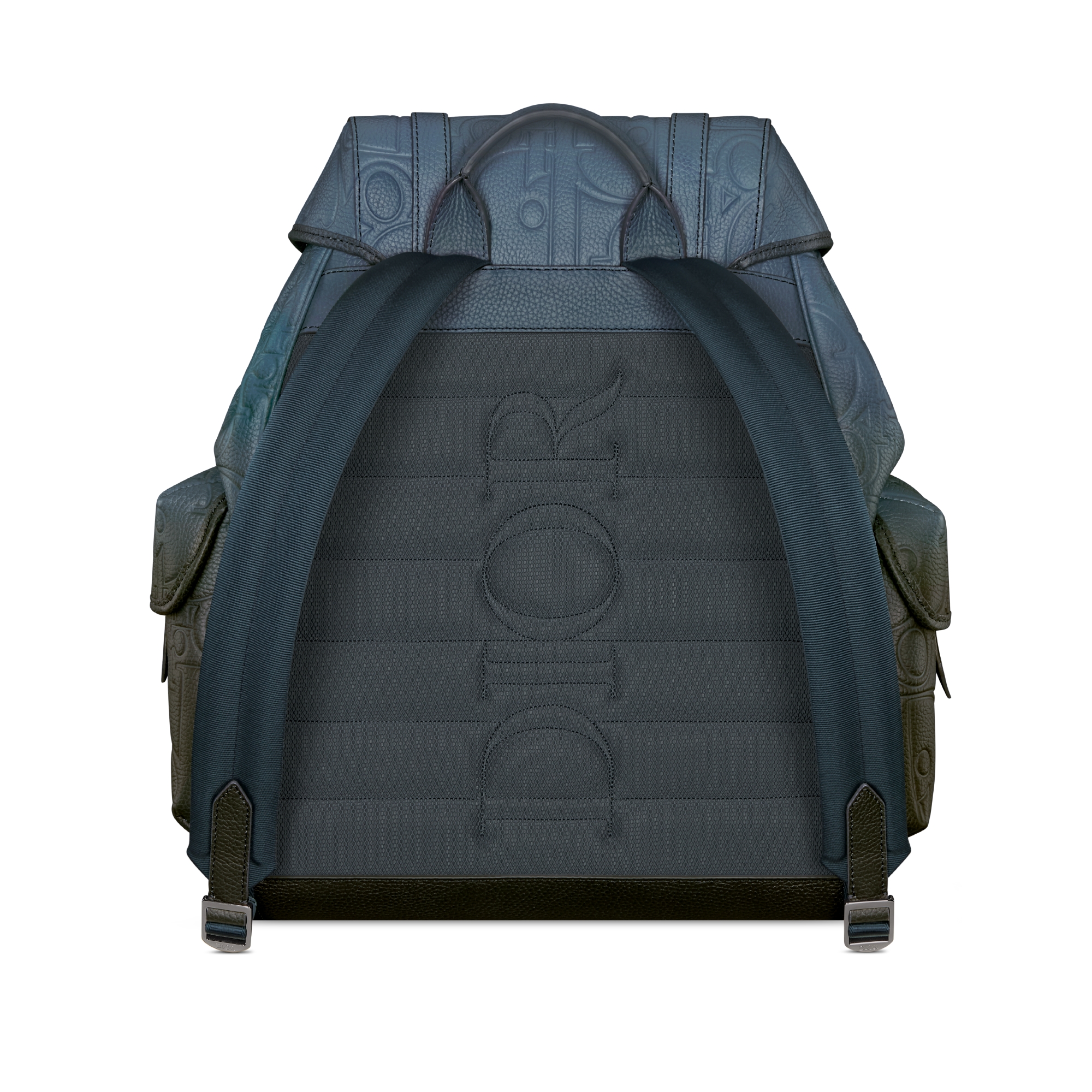 Dior Hit The Road 翻盖双肩背包 蓝黑渐变色 Dior Gravity 印花效果皮革和蓝黑渐变色粒面牛皮革 E08