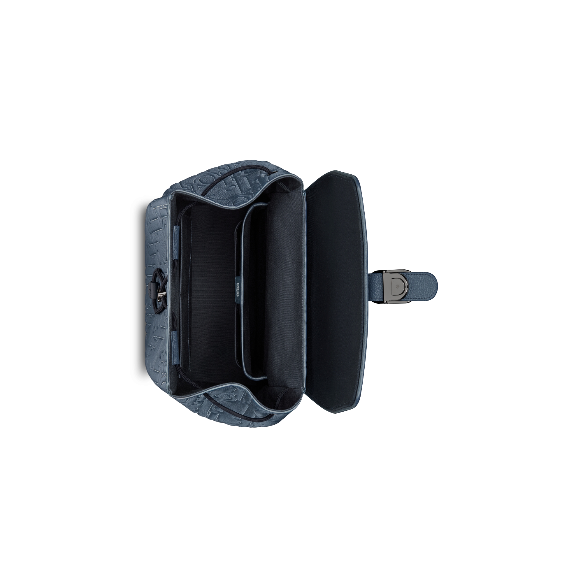 Dior Daily 翻盖双肩背包 海军蓝色 Dior Gravity Outline 皮革和海军蓝色粒面牛皮革 E06