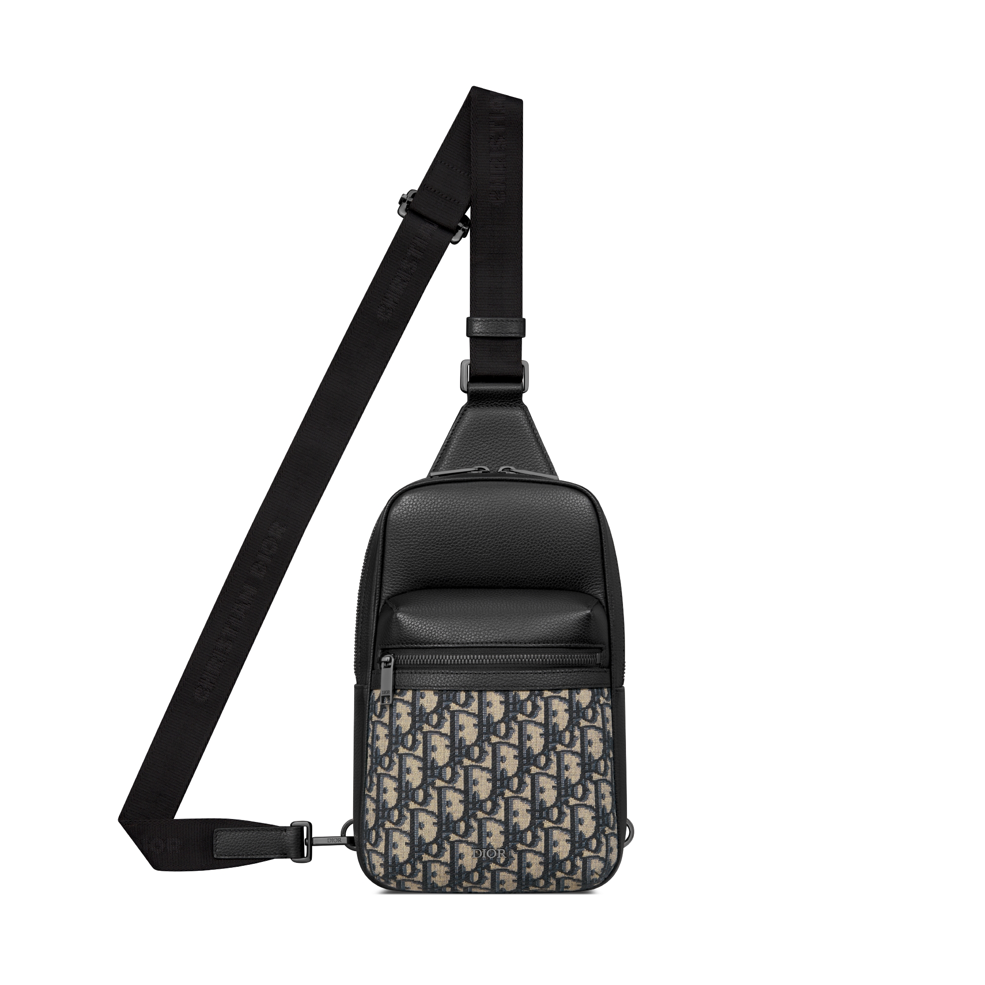 Rider 2.0 单肩包 米色和黑色 Oblique 印花面料和黑色粒面牛皮革 E07