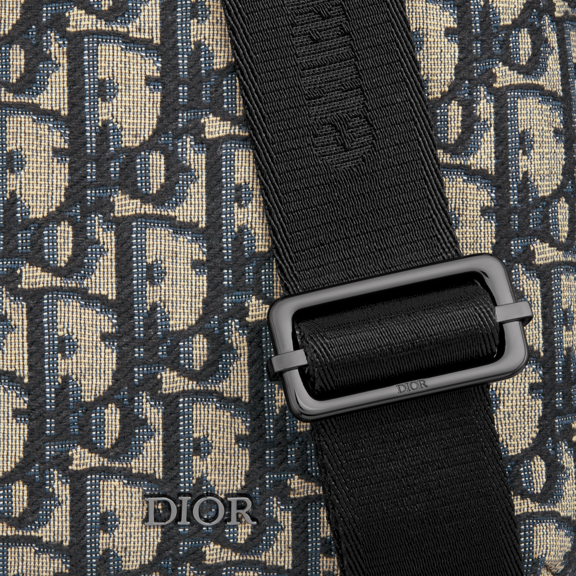 Rider 2.0 单肩包 米色和黑色 Oblique 印花面料和黑色粒面牛皮革 E09