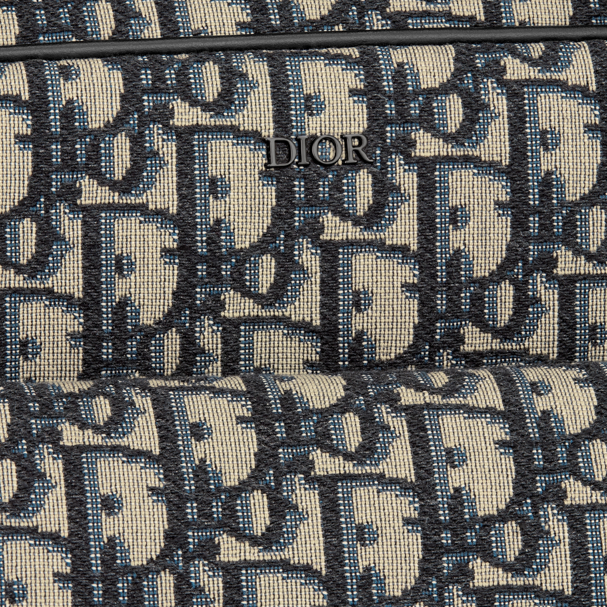 Dior Hit the Road 宠物包 米色和黑色 Oblique 印花面料和黑色光滑牛皮革 E09