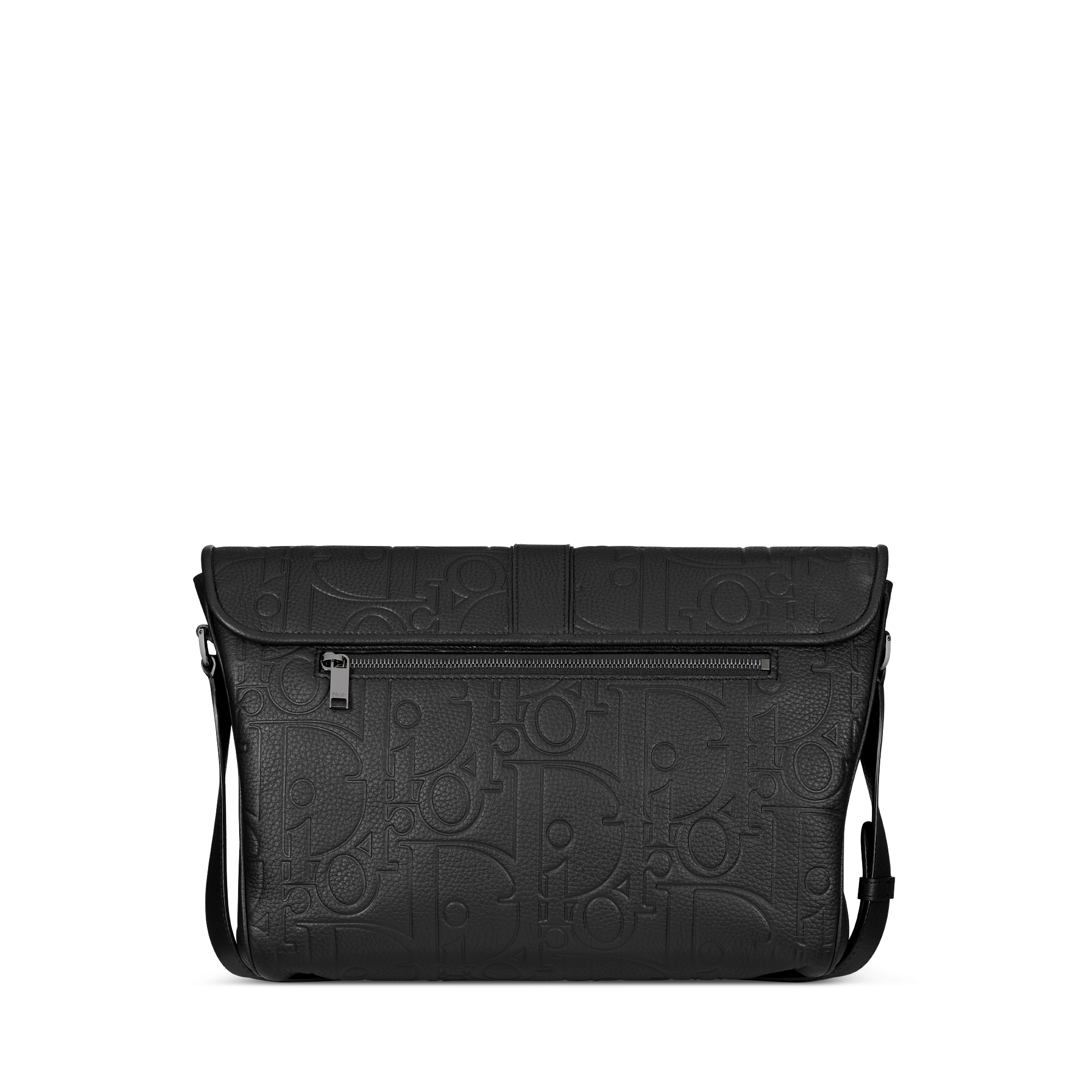 大号 Dior Daily 翻盖信使包 黑色 Dior Gravity 印花效果皮革和黑色粒面牛皮革 E08