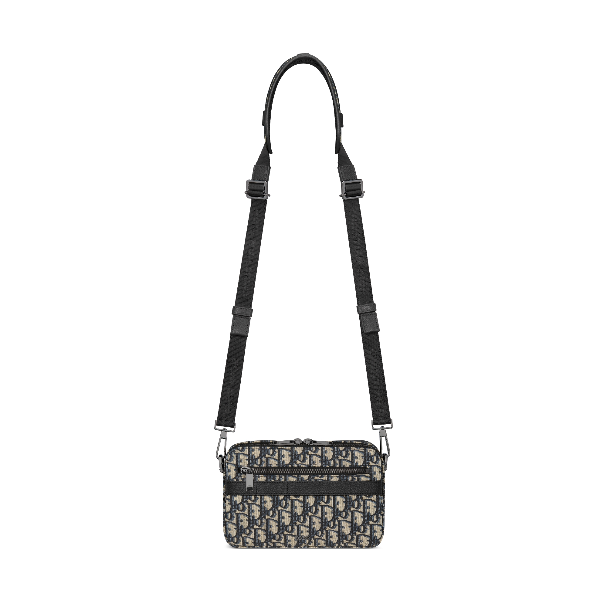 Safari 手袋（附肩带） 米色和黑色 Oblique 印花面料 E07