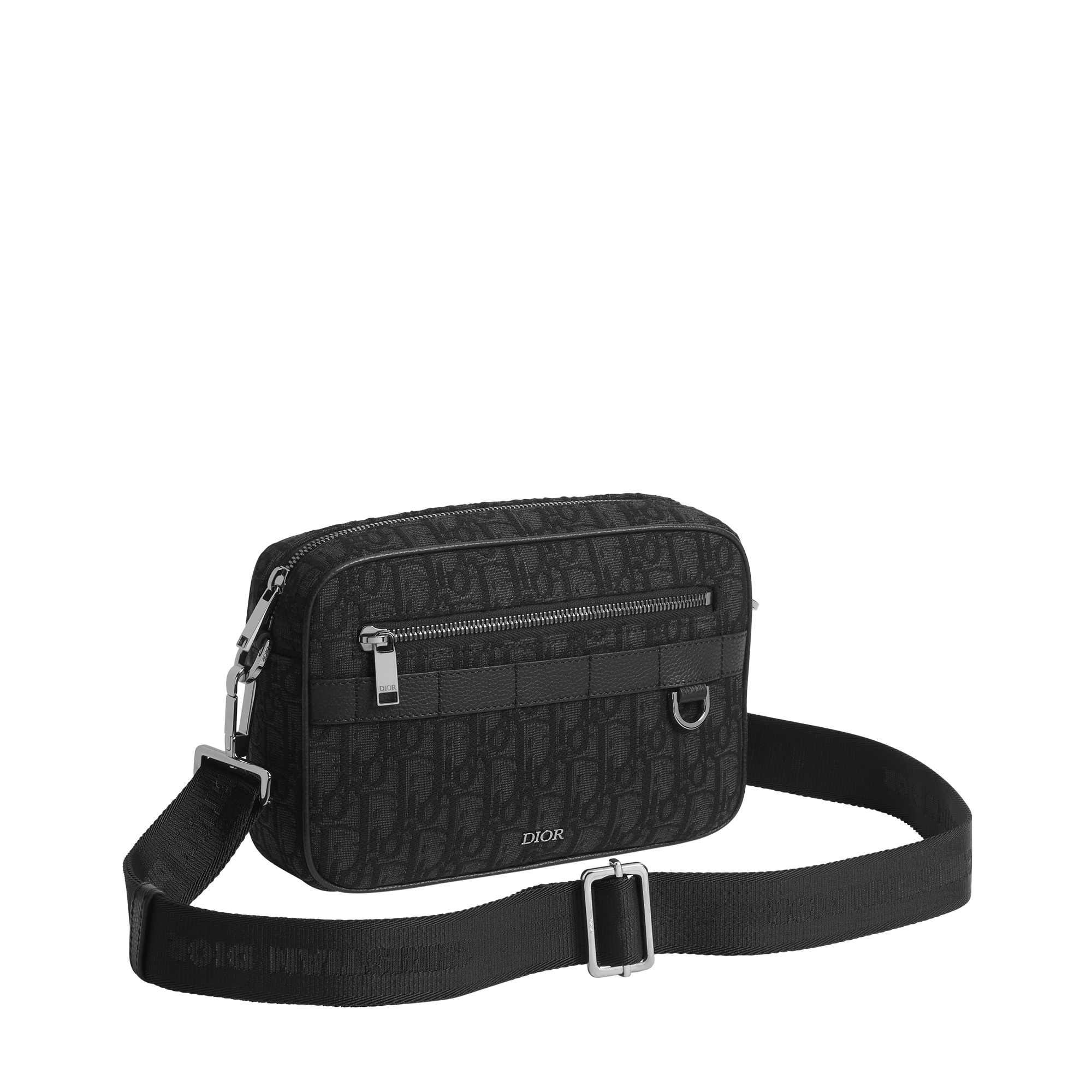 Safari 手袋（附肩带） 黑色Oblique 印花面料| DIOR