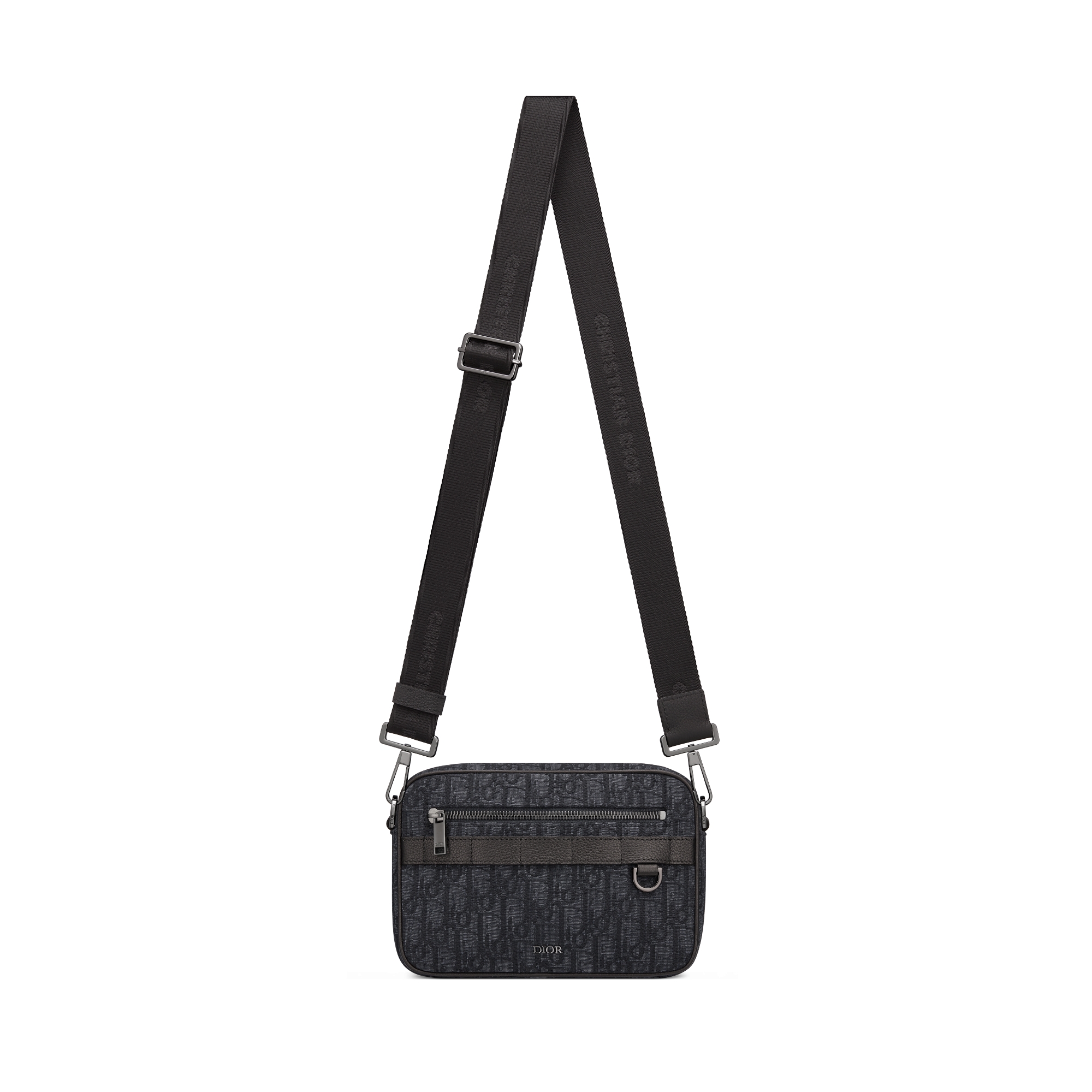 Safari 手袋（附肩带） 黑色 Oblique 印花面料 E07