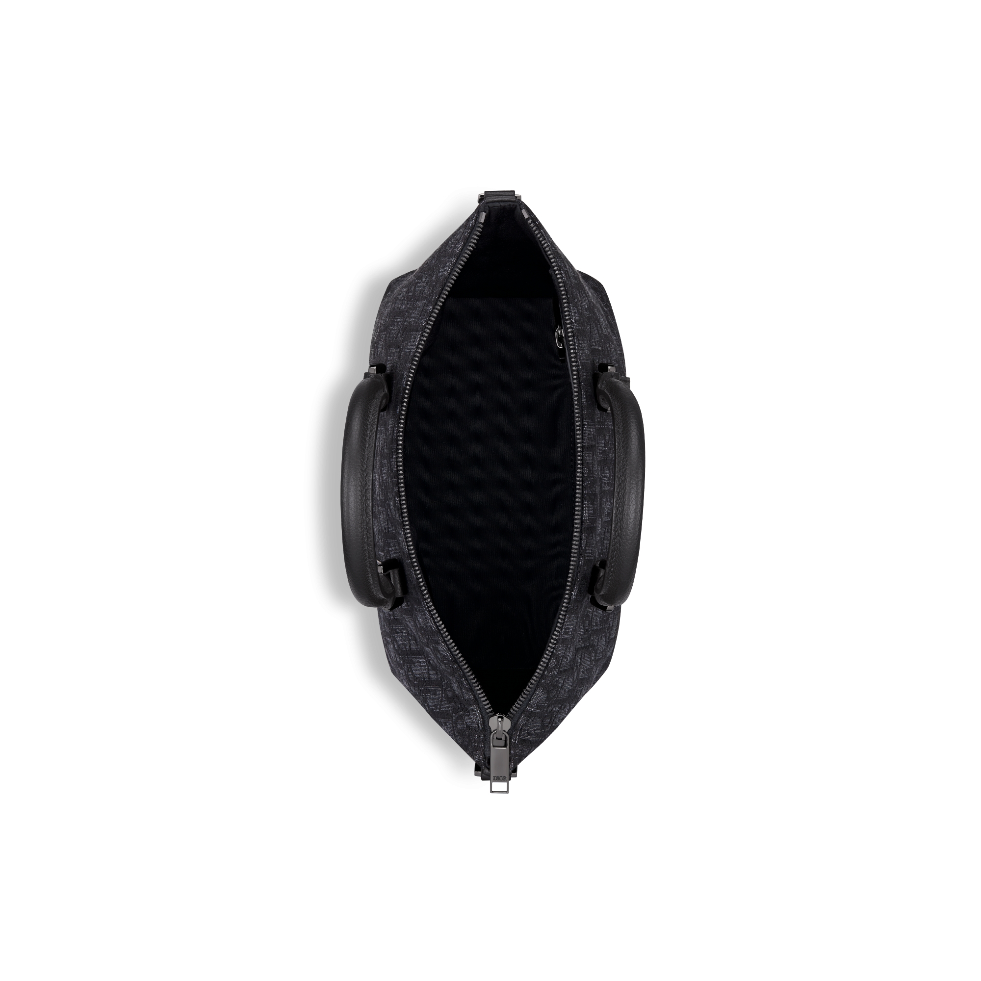 Weekender 25 手袋 黑色 Oblique 印花面料和黑色粒面牛皮革 E06