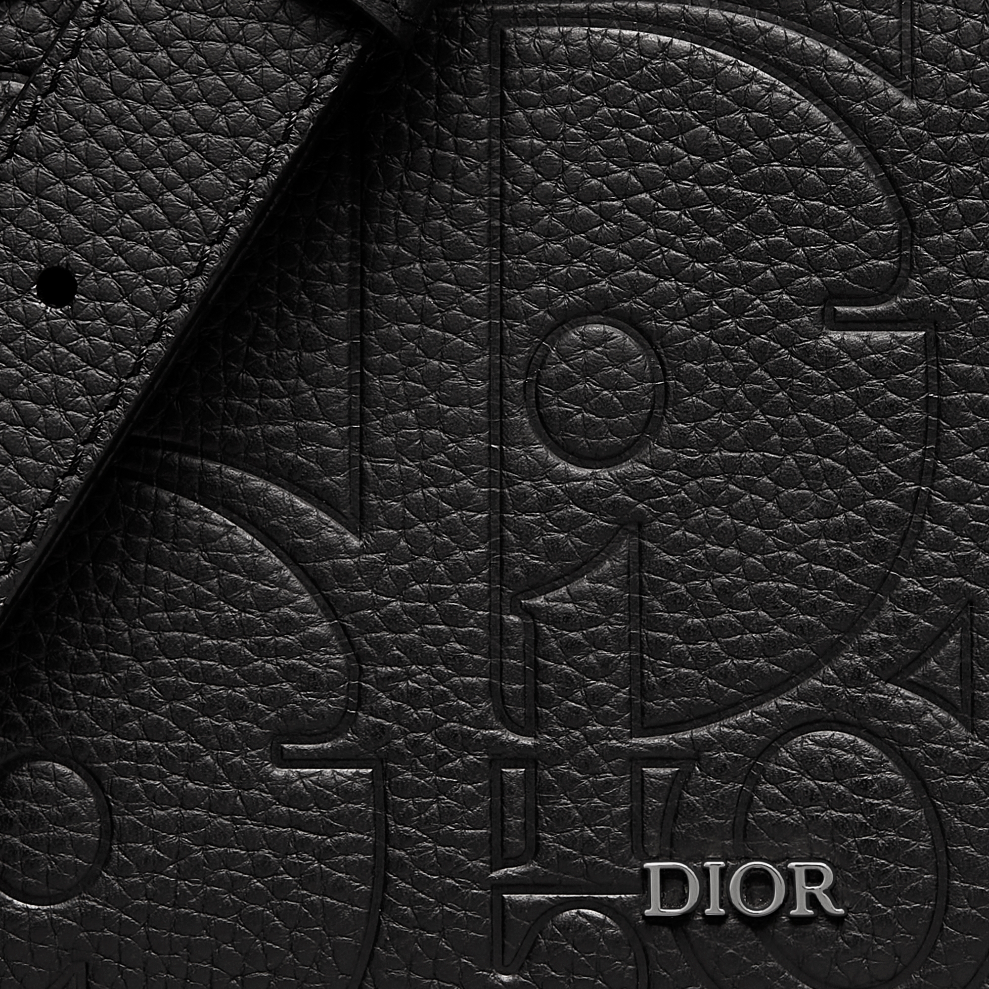 翻盖信使包 黑色 Dior Gravity 印花效果皮革和黑色粒面牛皮革 E09