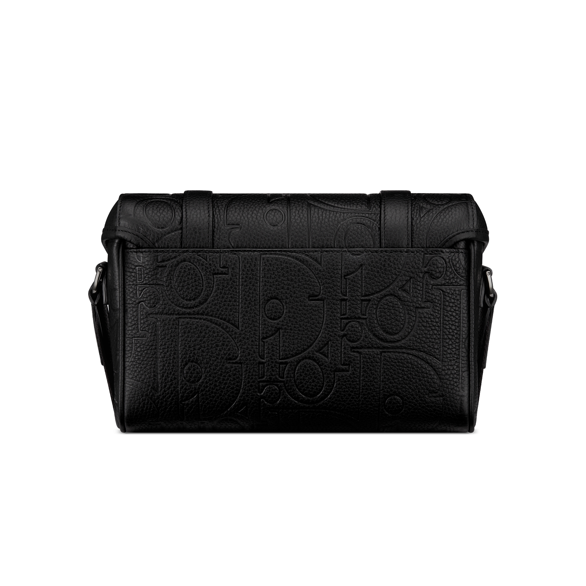 Dior Hit The Road 翻盖信使包 黑色 Dior Gravity 印花效果皮革和黑色粒面牛皮革 E08