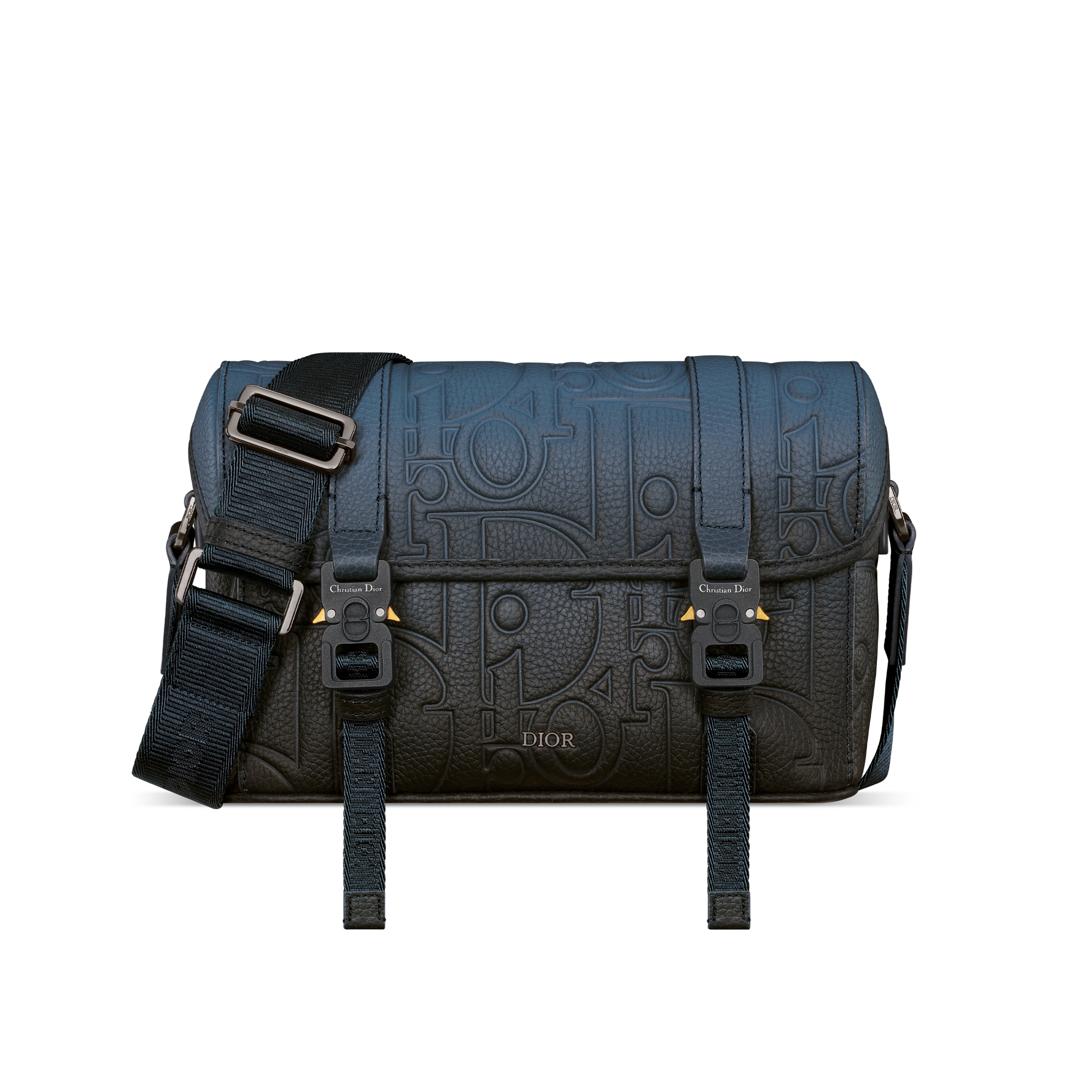 Dior Hit The Road 翻盖信使包 蓝黑渐变色 Dior Gravity 印花效果皮革和蓝黑渐变色粒面牛皮革 E01