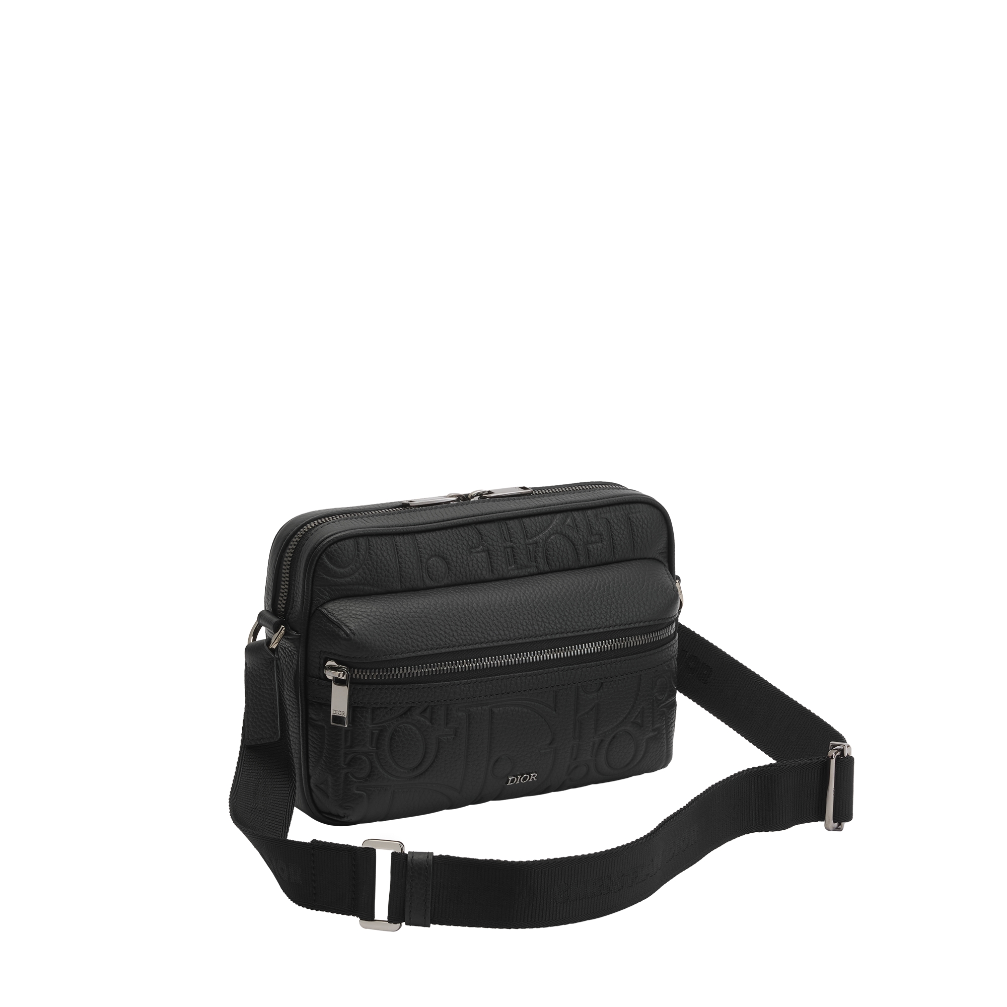  黑色 Dior Gravity 印花效果皮革和黑色粒面牛皮革