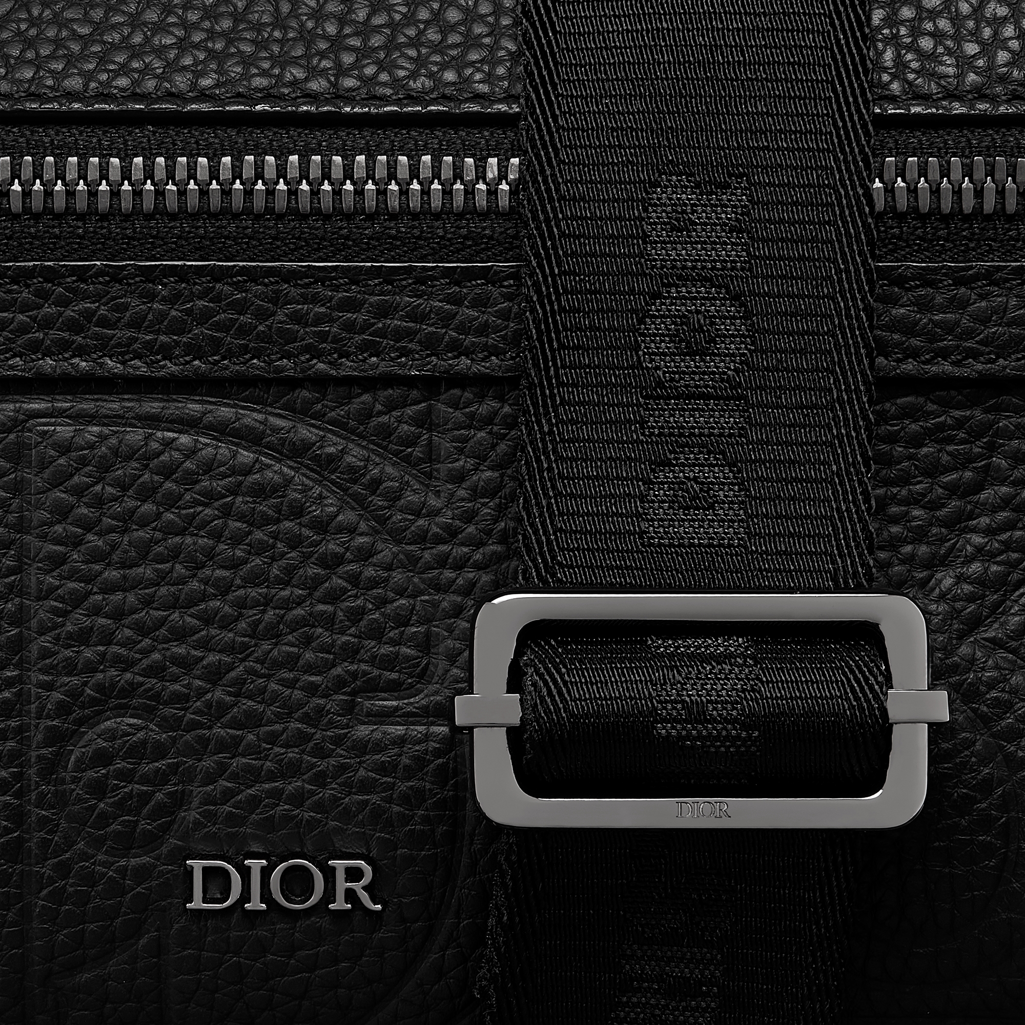 Rider 2.0 拉链式信使包 黑色 Dior Gravity 印花效果皮革和黑色粒面牛皮革 E09