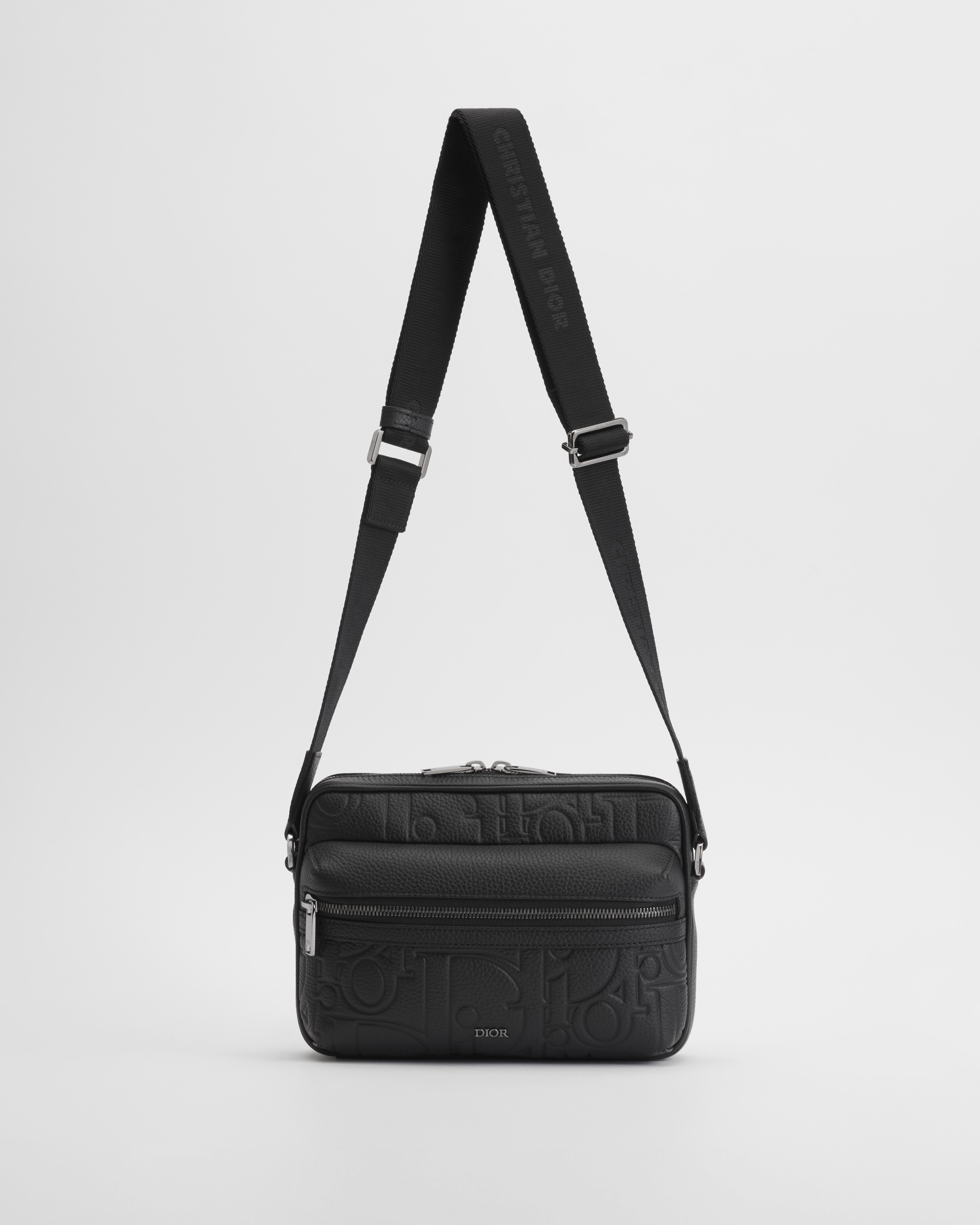 Rider 2.0 拉链式信使包 黑色 Dior Gravity 印花效果皮革和黑色粒面牛皮革 E07