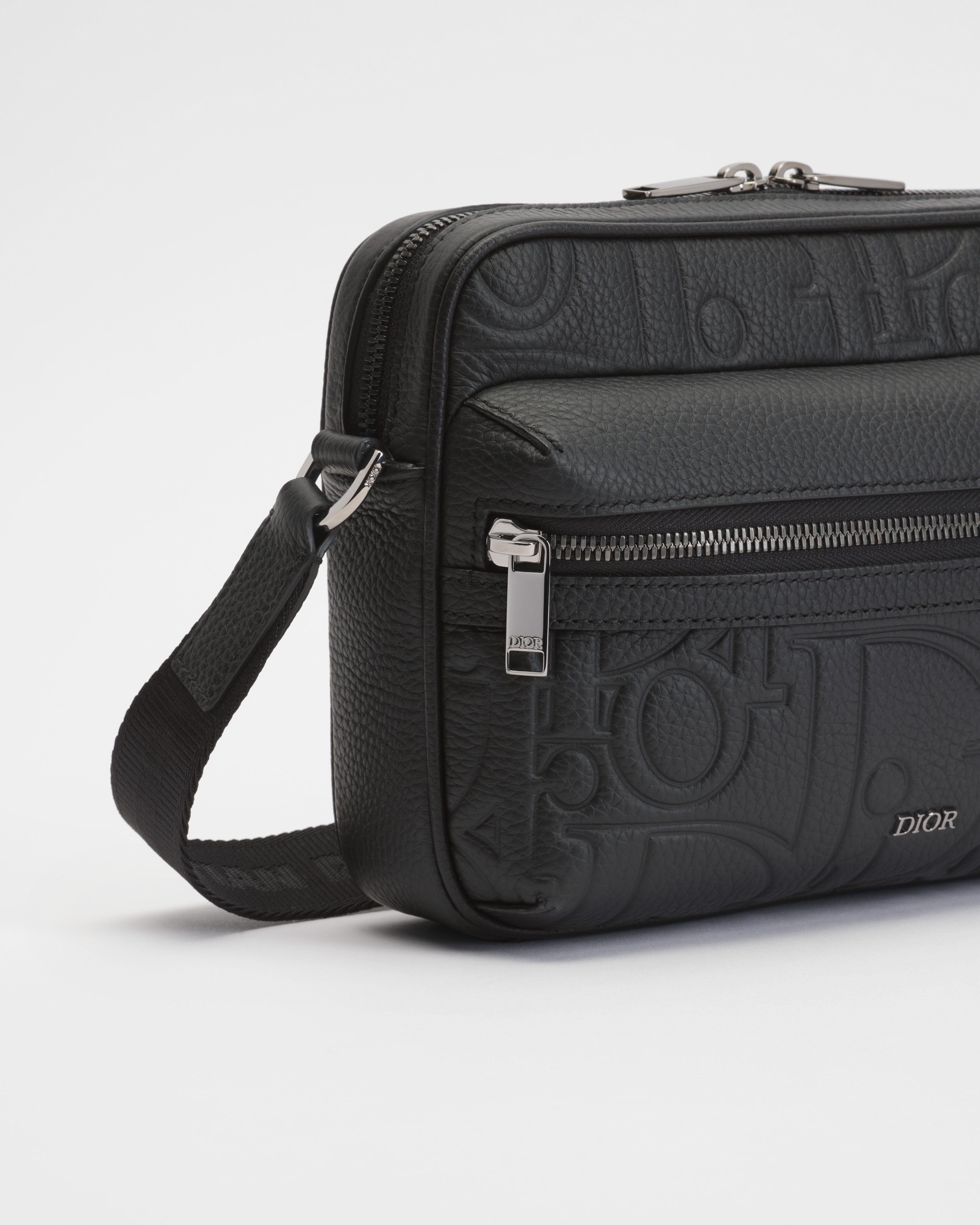 Rider 2.0 拉链式信使包 黑色 Dior Gravity 印花效果皮革和黑色粒面牛皮革 E09