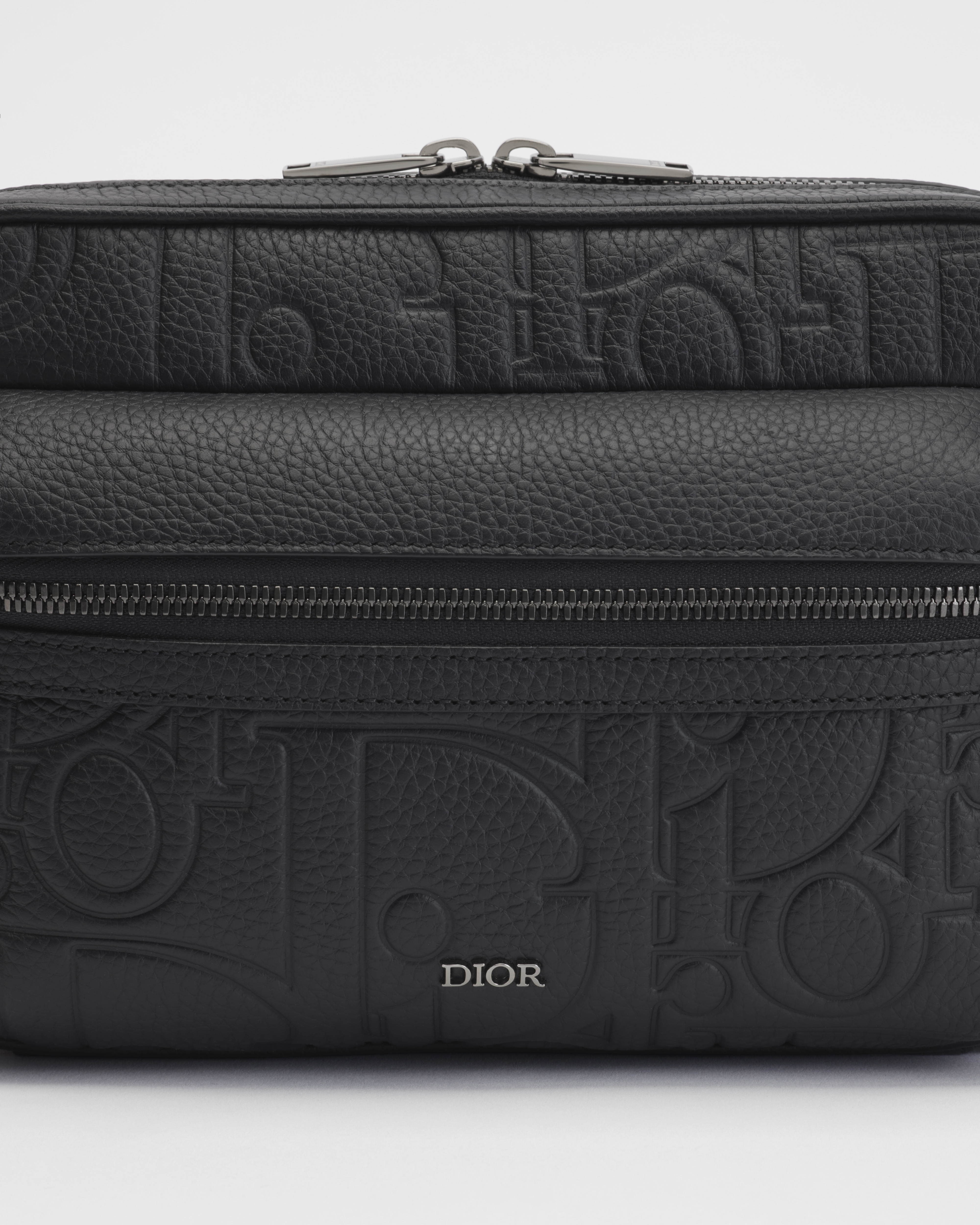 Rider 2.0 拉链式信使包 黑色 Dior Gravity 印花效果皮革和黑色粒面牛皮革 E10