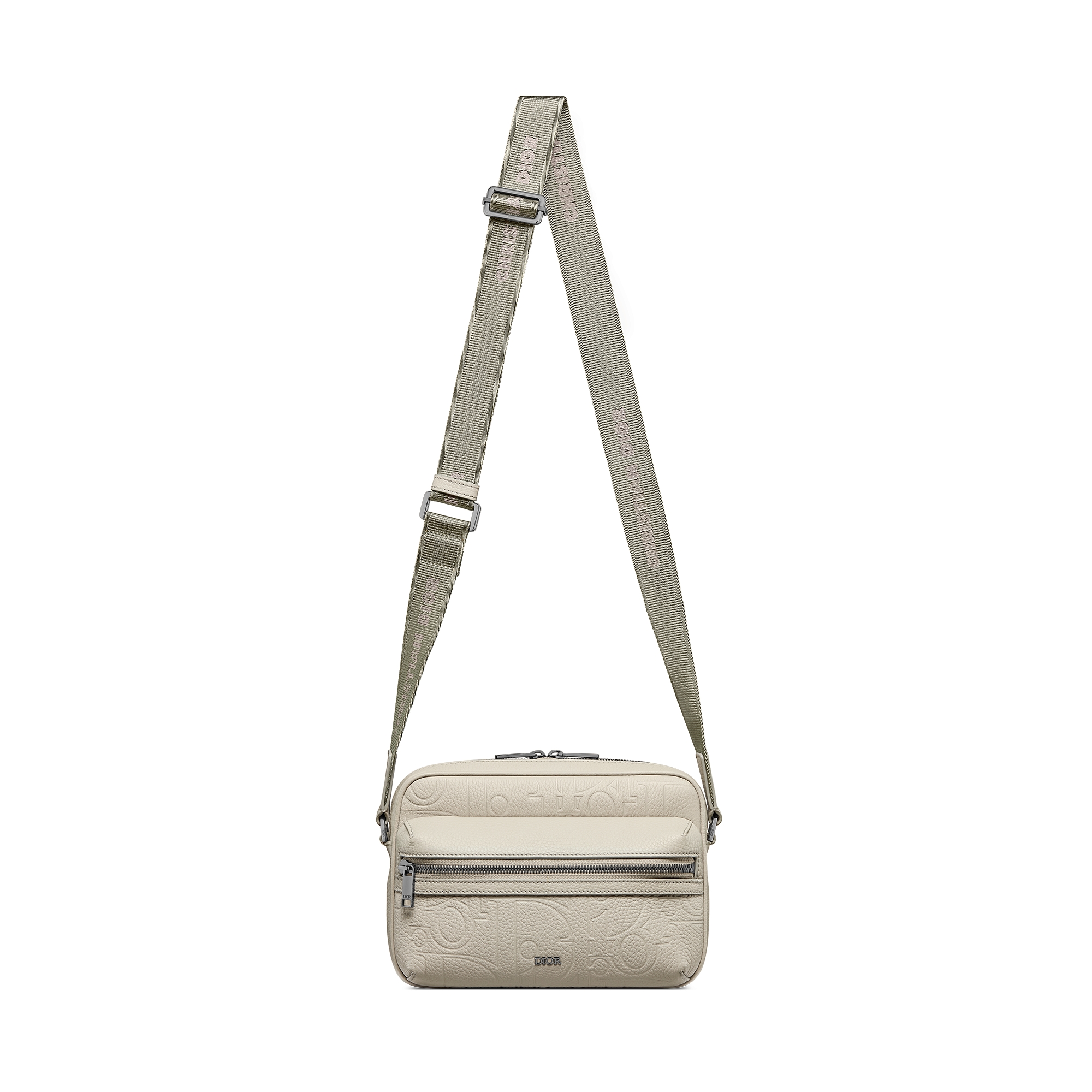 Rider 2.0 拉链式信使包 米色 Dior Gravity 印花效果皮革和米色粒面牛皮革 E07