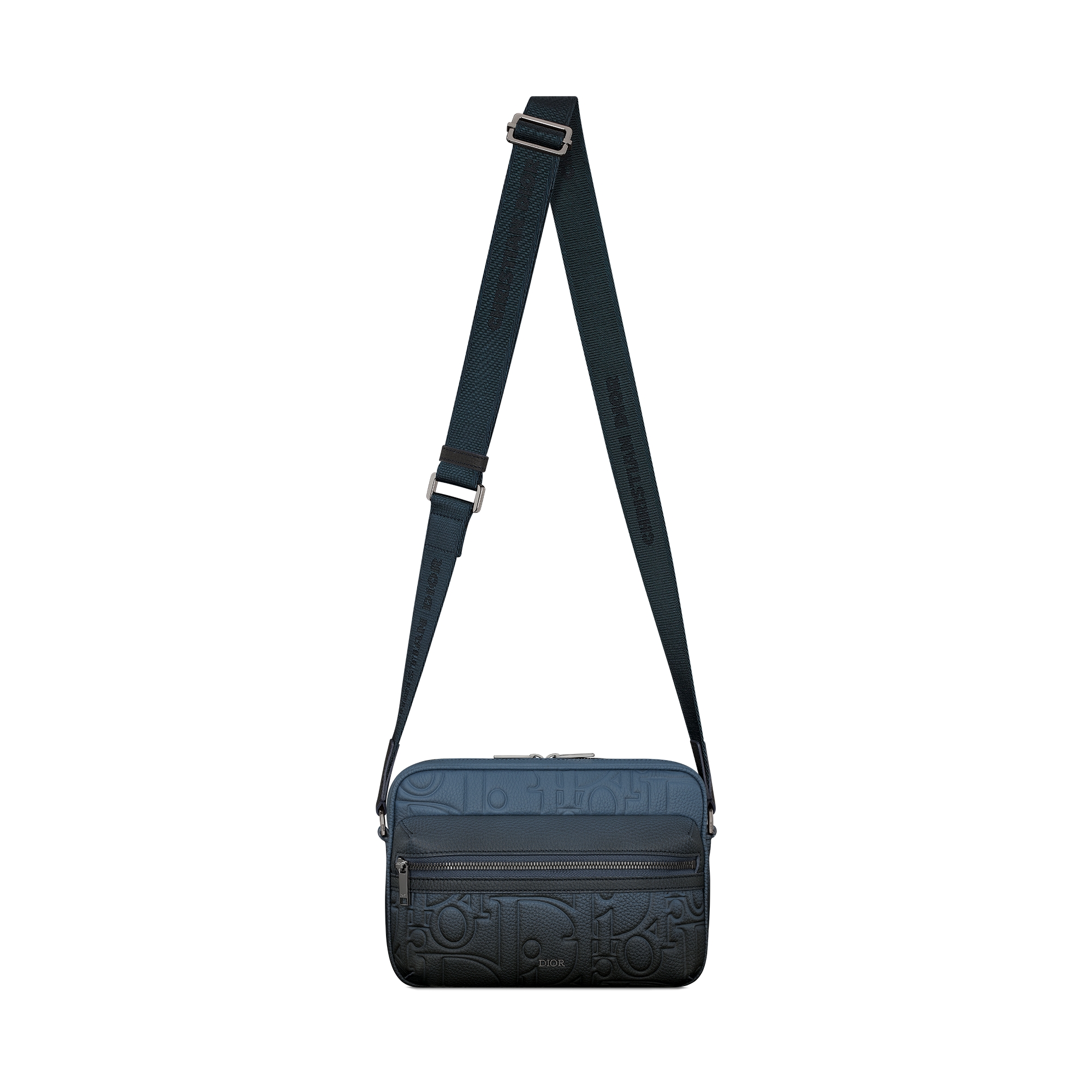 Rider 2.0 拉链式信使包 蓝黑渐变色 Dior Gravity 印花效果皮革和蓝黑渐变色粒面牛皮革 E07