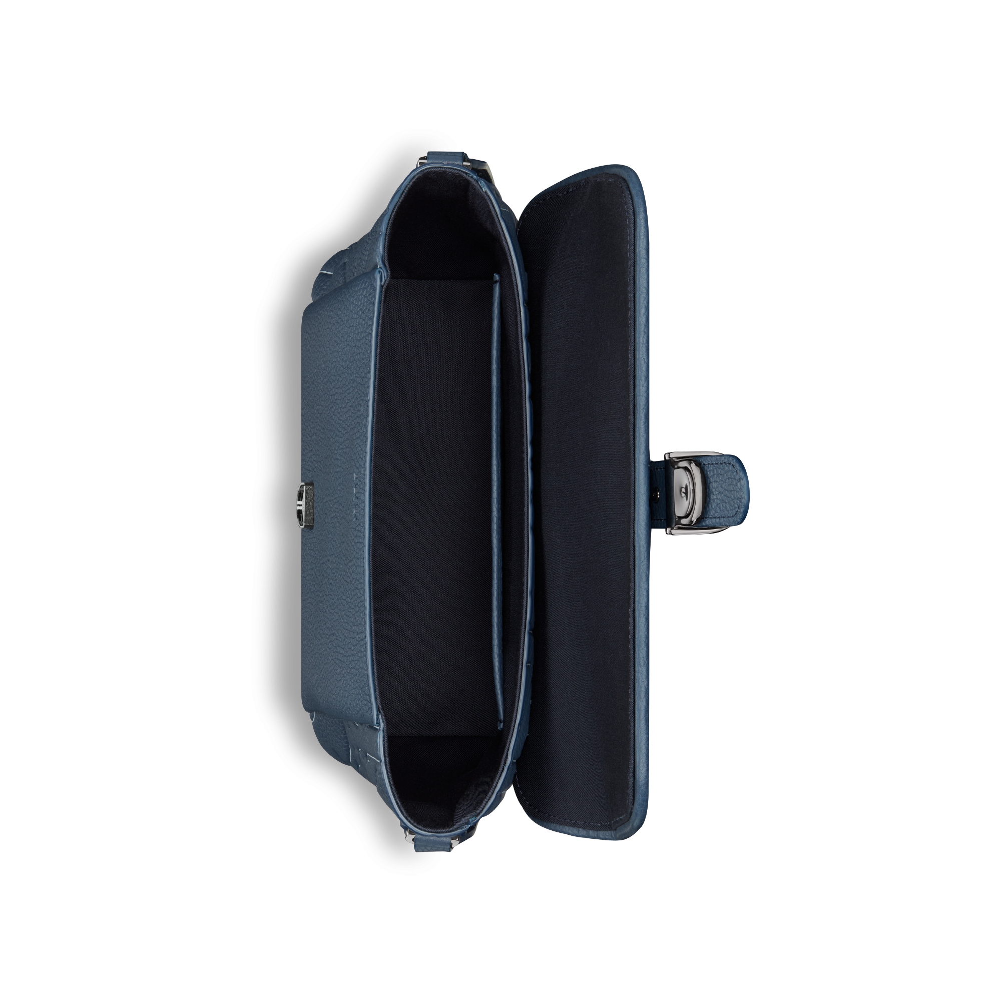 中号 Dior Daily 翻盖信使包 海军蓝色 Dior Gravity Outline 皮革和海军蓝色粒面牛皮革 E06