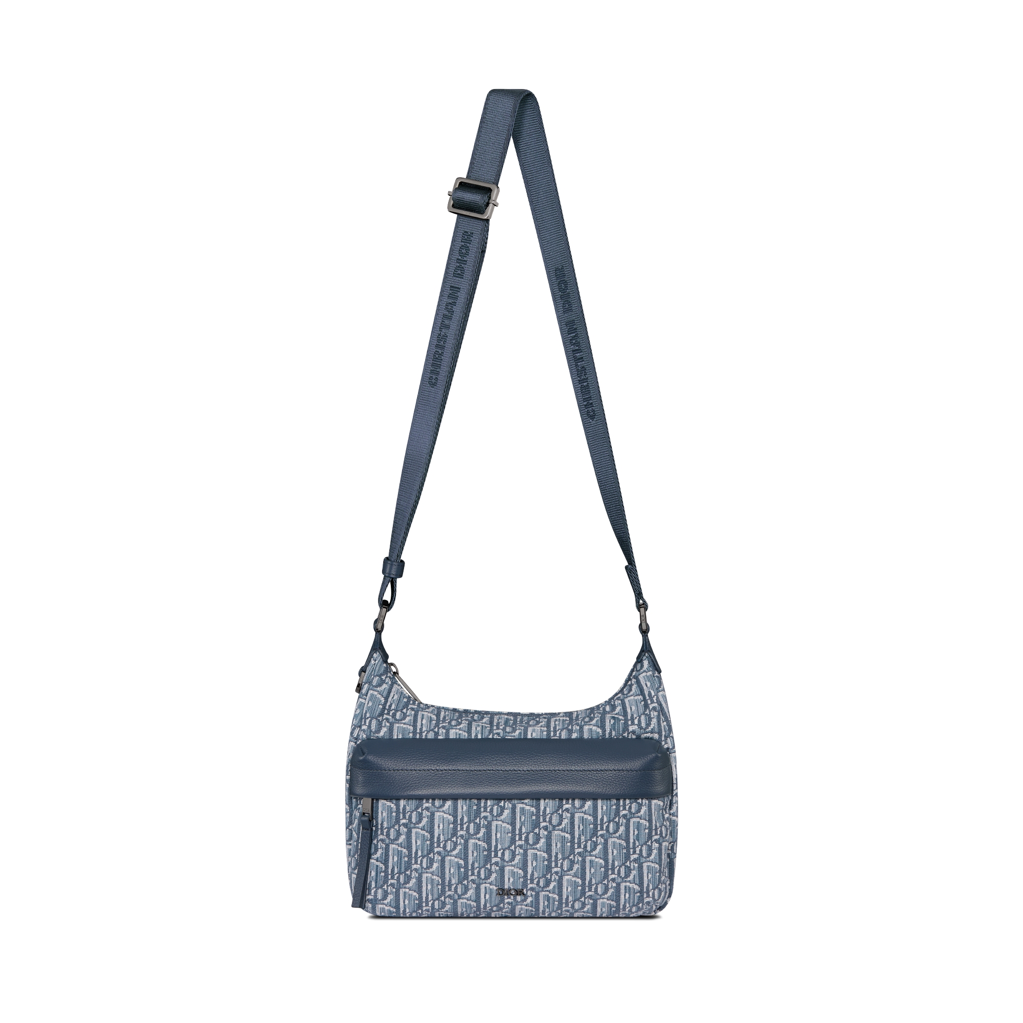 小号 Rider Soft 水饺包 蓝色 Oblique 印花面料和蓝色粒面牛皮革 E07