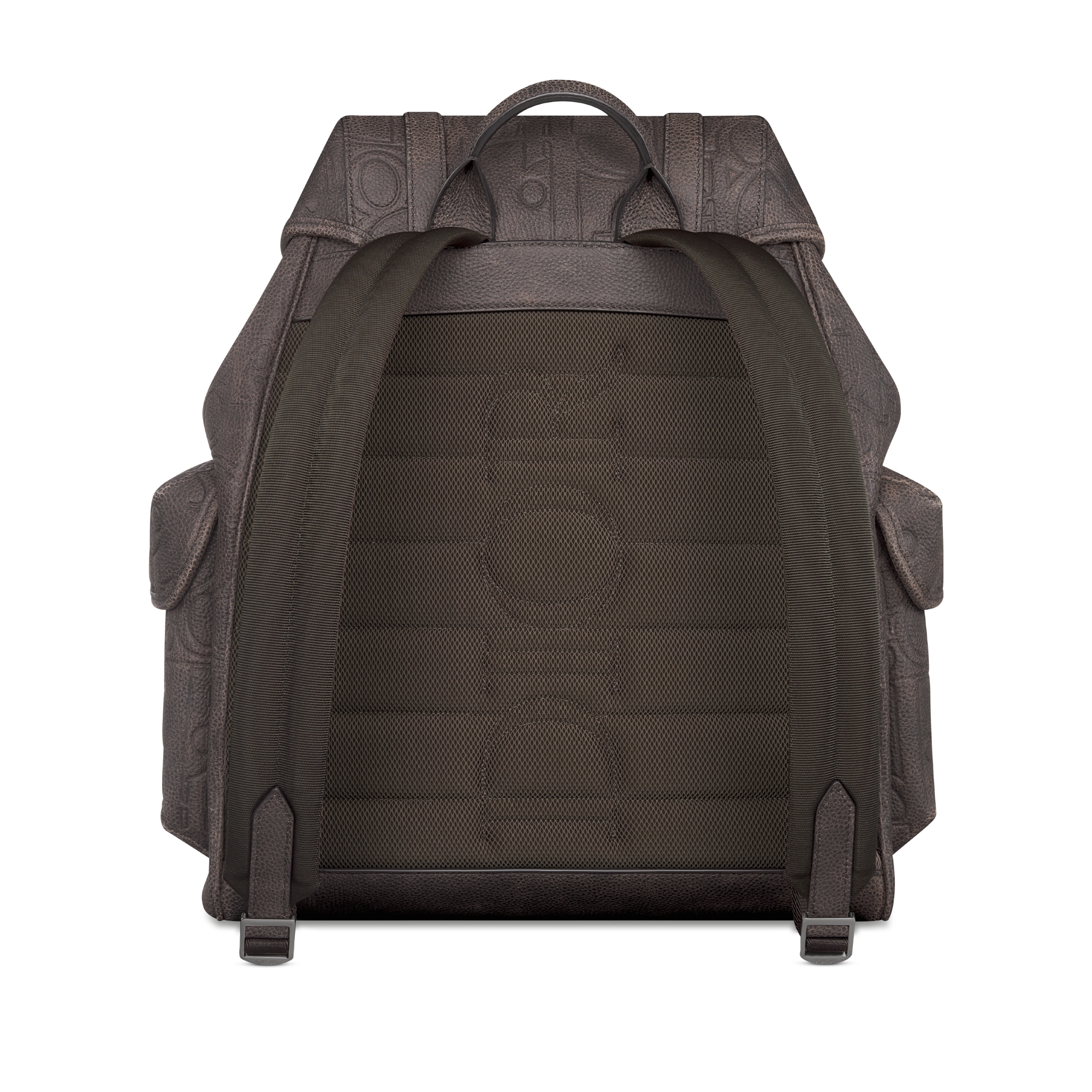 Dior Hit The Road 翻盖双肩背包 棕色 Dior Gravity Vintage 印花效果皮革 E08