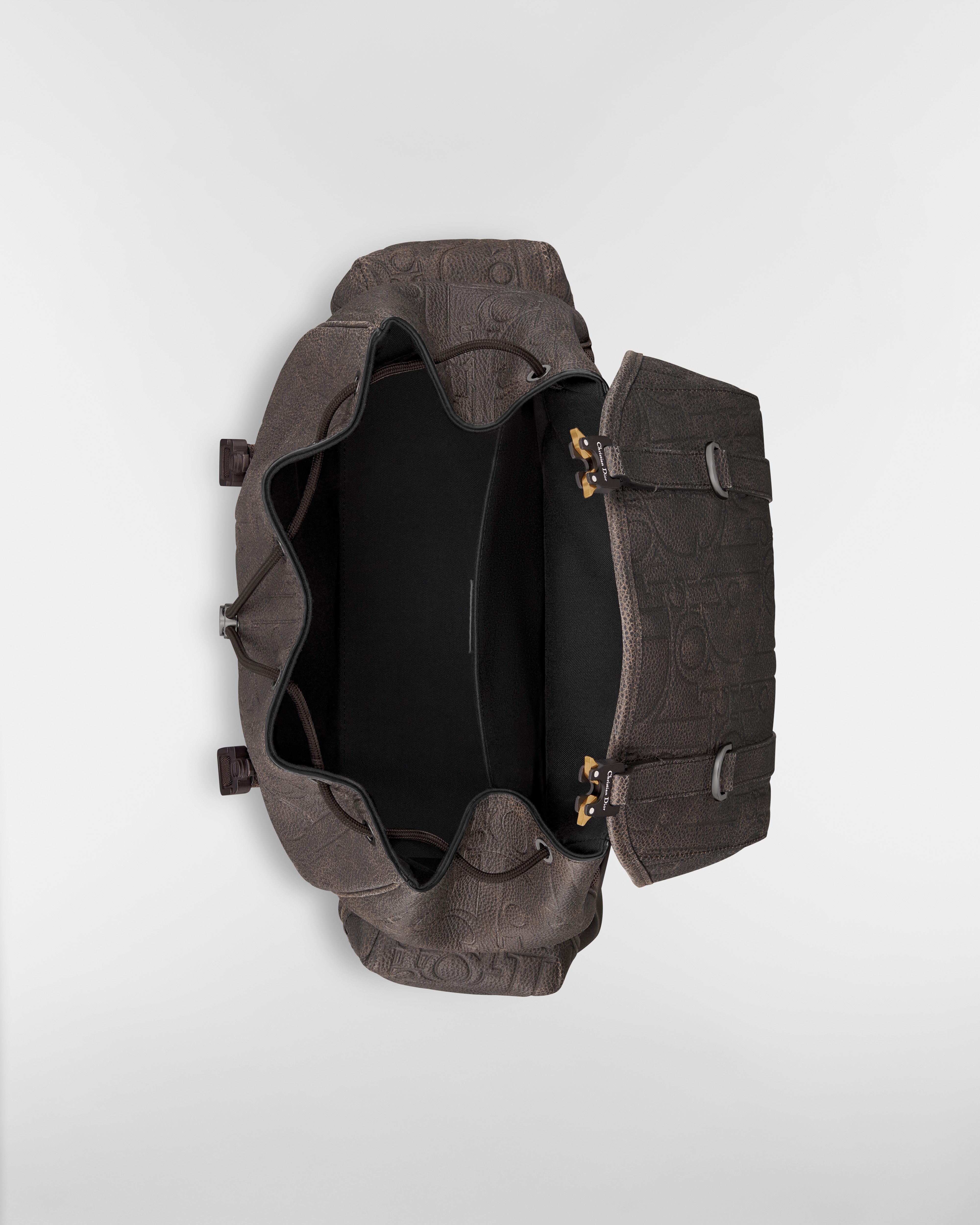 Dior Hit The Road 翻盖双肩背包 棕色 Dior Gravity Vintage 印花效果皮革 E06