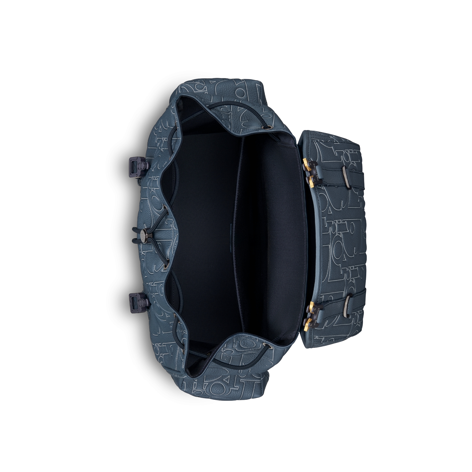 Dior Hit The Road 翻盖双肩背包 海军蓝色 Dior Gravity Outline 皮革和海军蓝色粒面牛皮革 E06