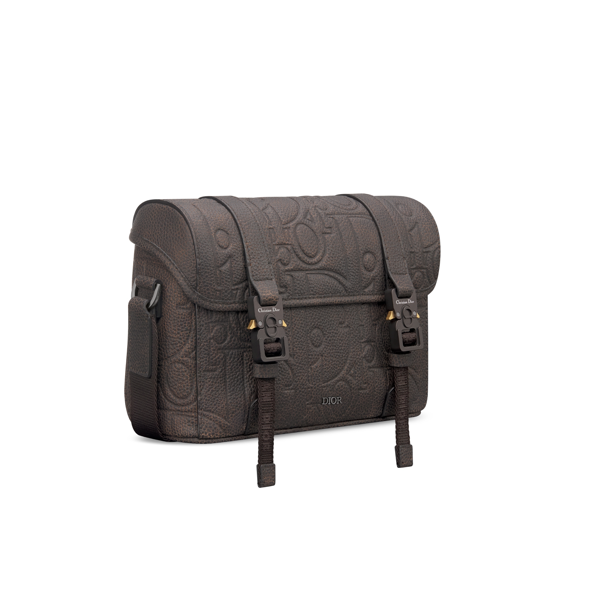 Dior Hit The Road 翻盖信使包 棕色 Dior Gravity Vintage 印花效果皮革 E03