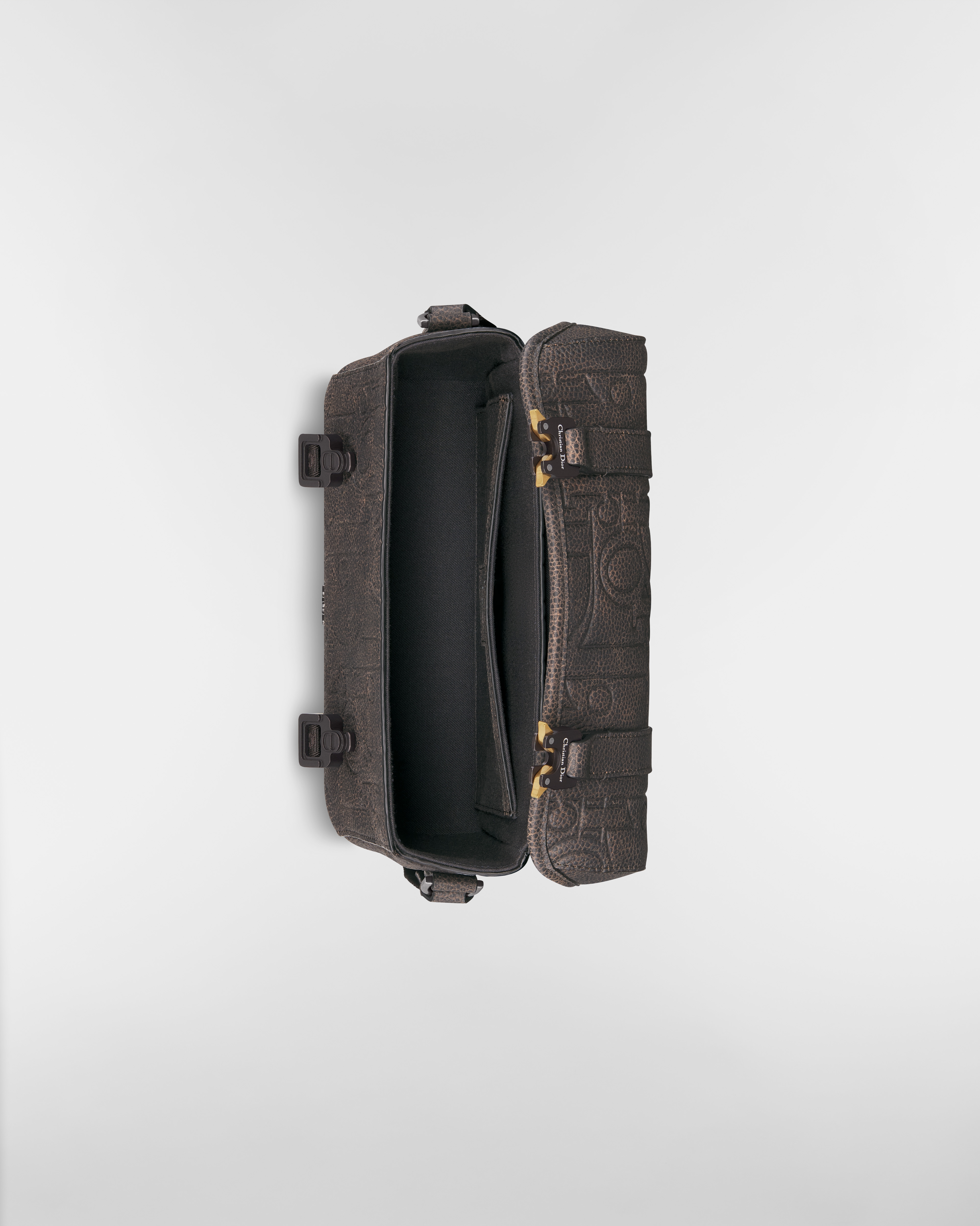 Dior Hit The Road 翻盖信使包 棕色 Dior Gravity Vintage 印花效果皮革 E06