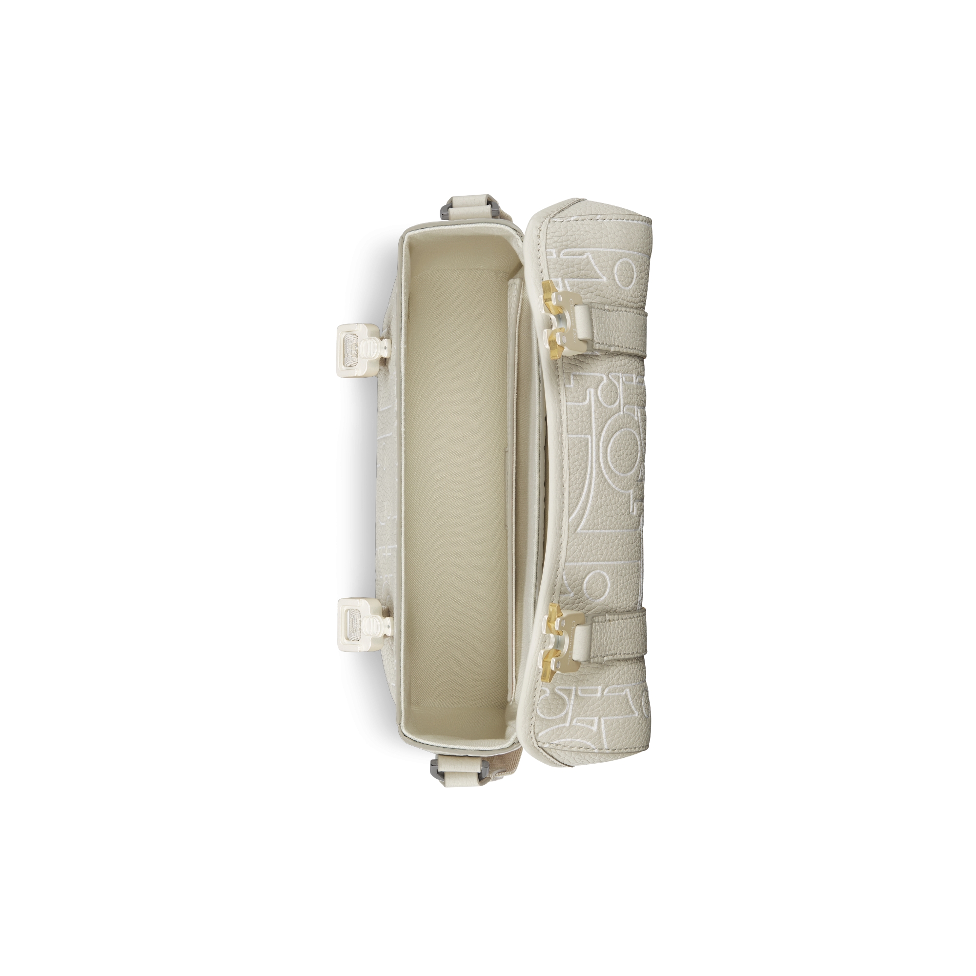 Dior Hit The Road 翻盖信使包 米色 Dior Gravity Outline 皮革和米色粒面牛皮革 E06