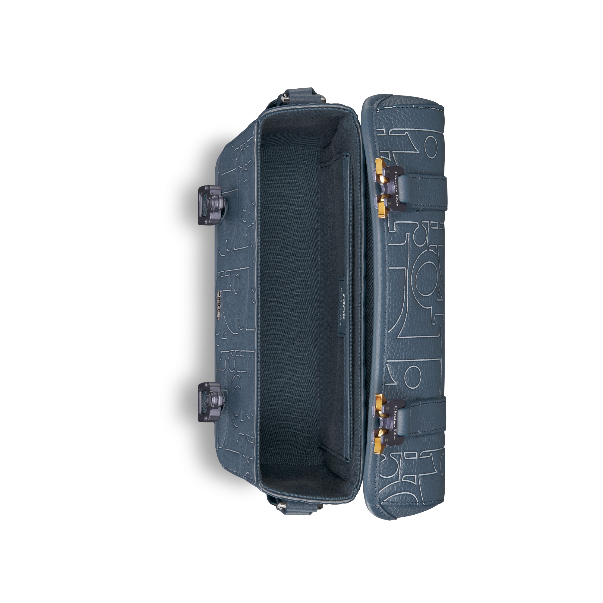 Dior Hit The Road 翻盖信使包 海军蓝色 Dior Gravity Outline 皮革和海军蓝色粒面牛皮革 E06