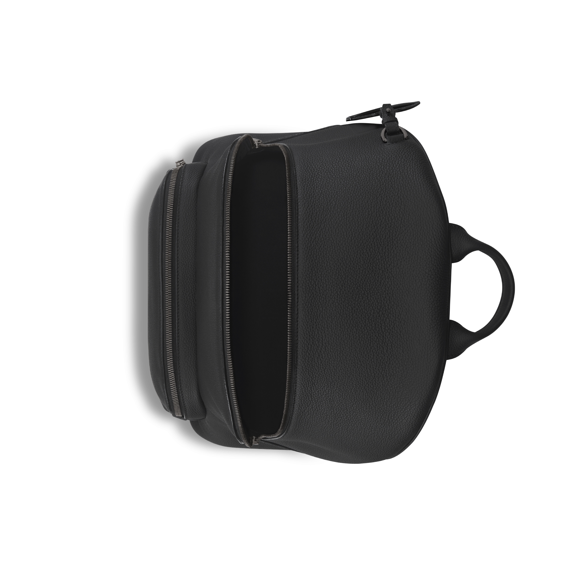 CD Icon 拉链双肩背包 黑色哑光粒面牛皮革 E06