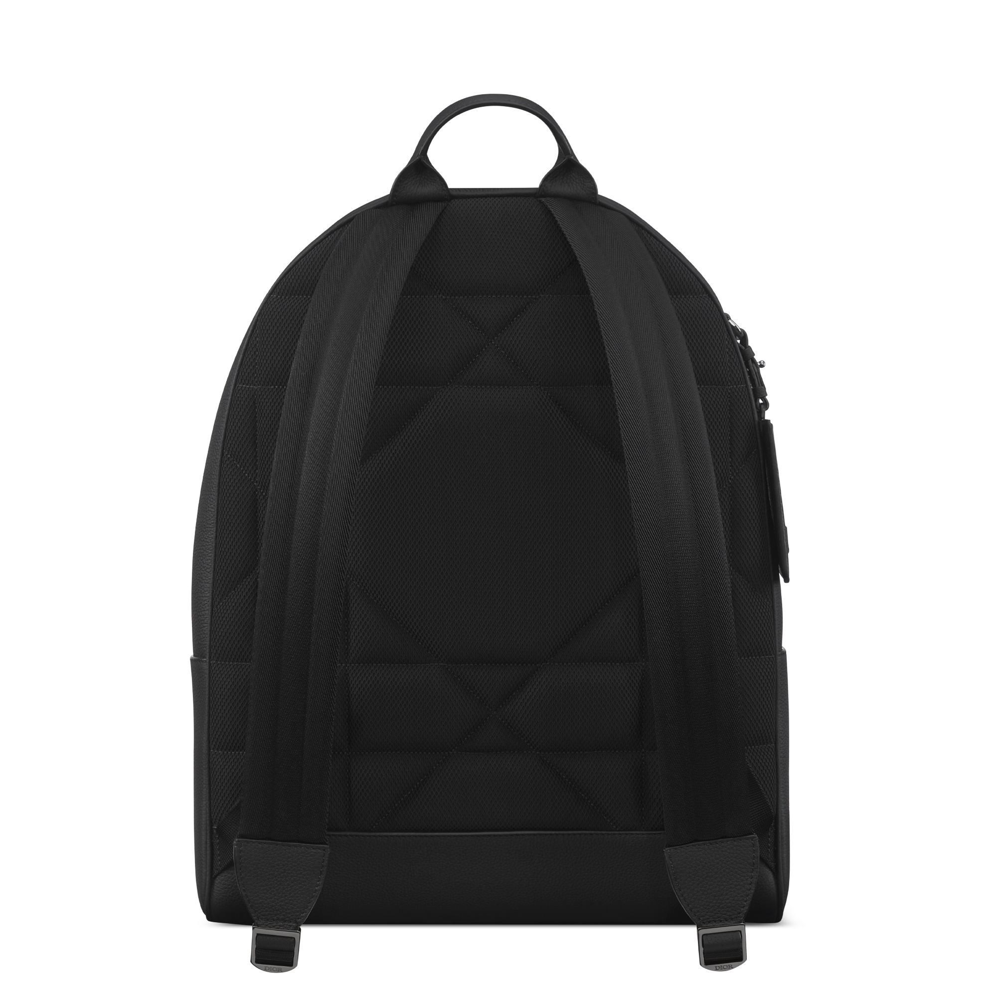 CD Icon 拉链双肩背包 黑色哑光粒面牛皮革 E08