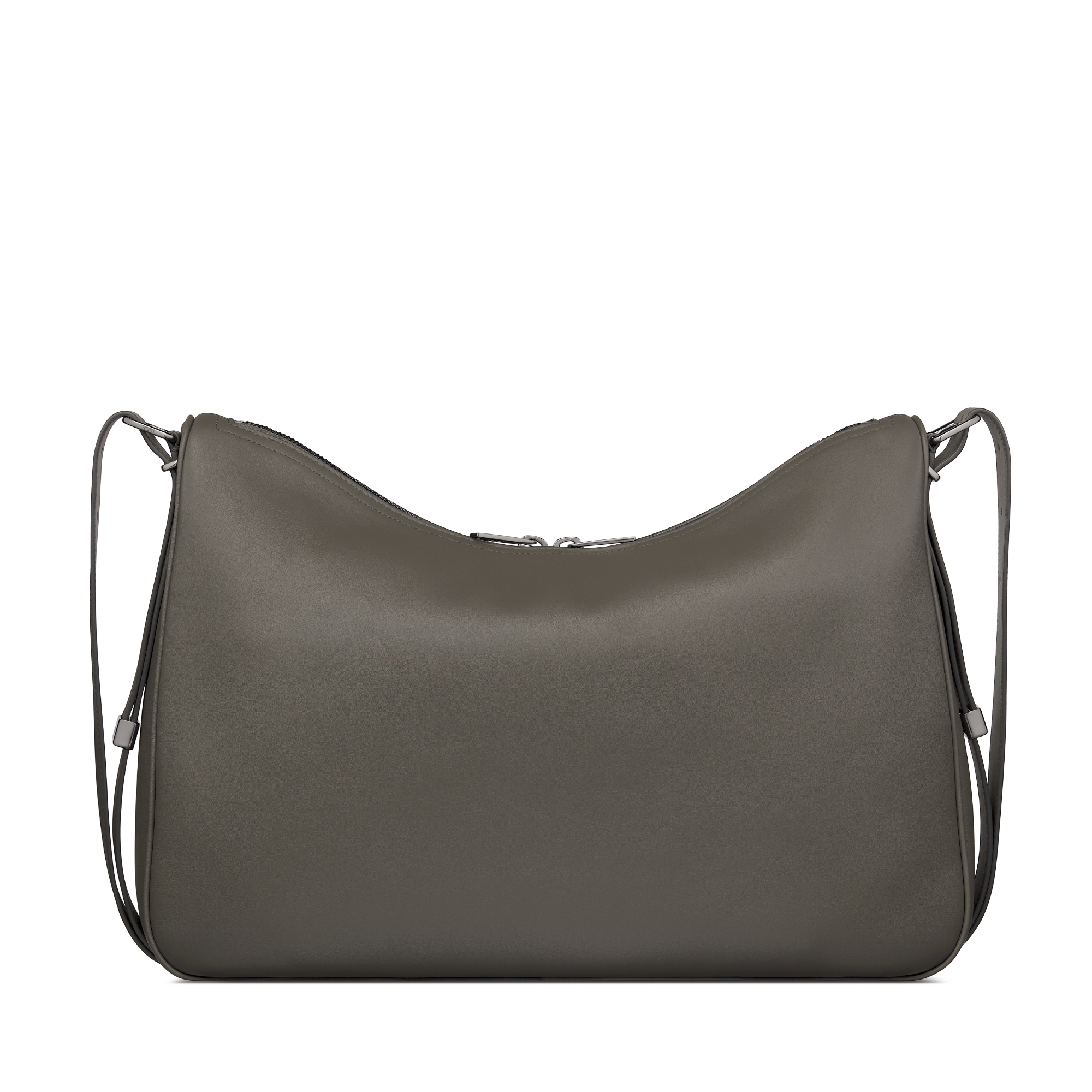 大号 Dior Slider 拉链水饺包 灰色光滑牛皮革 E08