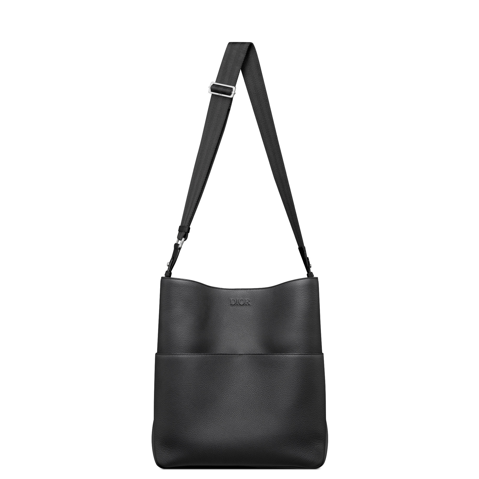 Dior Privé 竖版水饺包 黑色 Dior Icons 牛皮革 E07