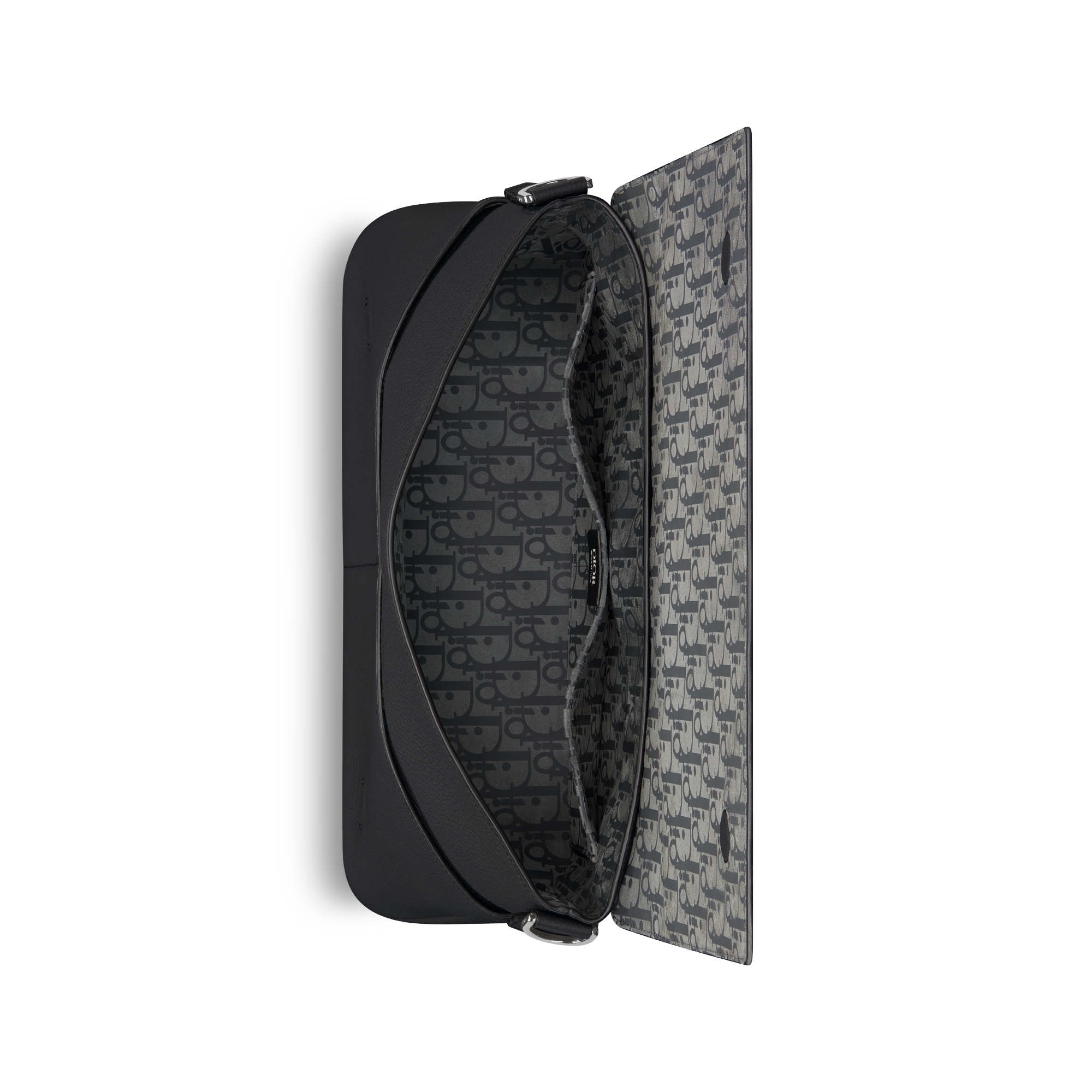 Dior Privé 翻盖信使包 黑色 Dior Icons 牛皮革 E06