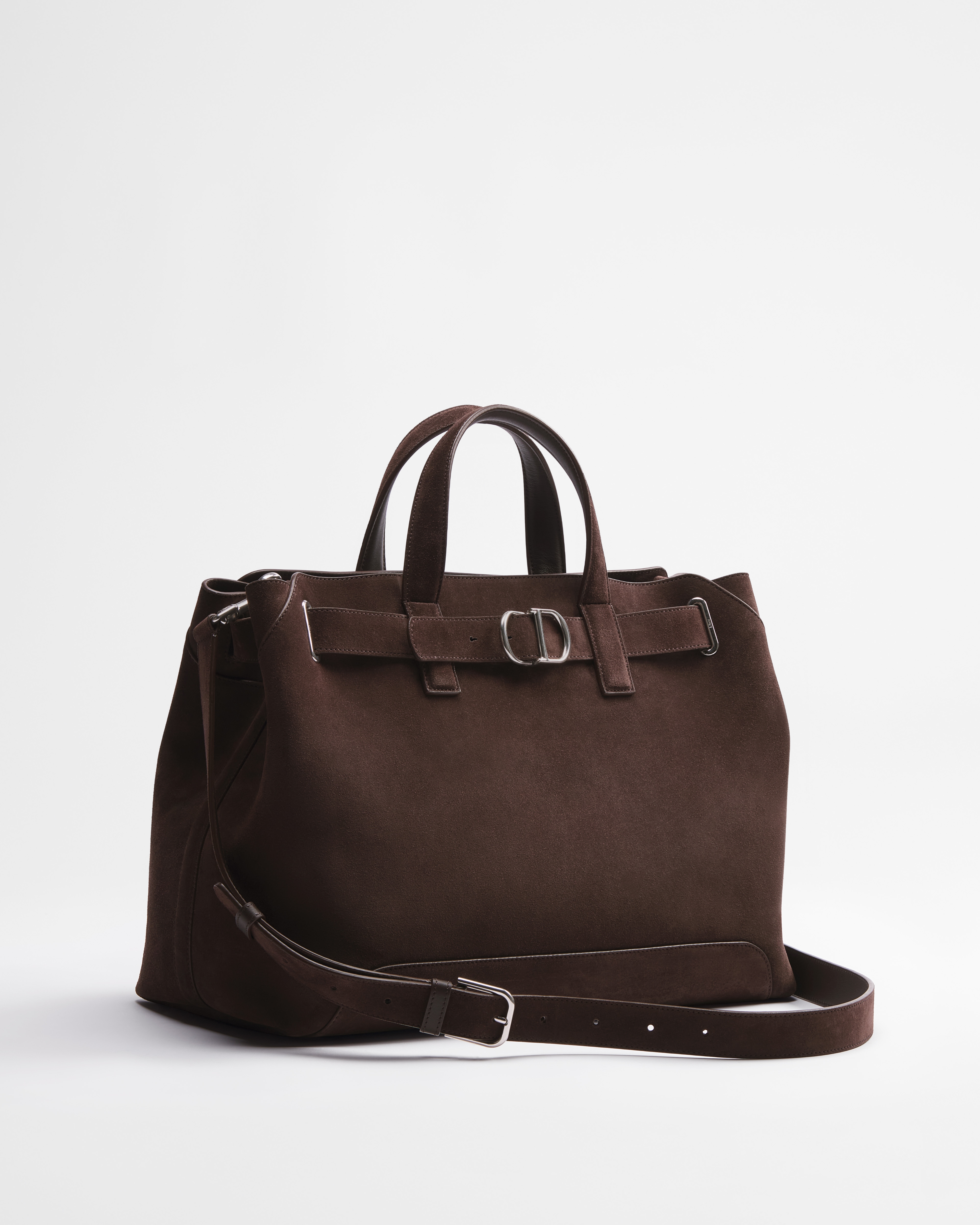 中号 Dior Normandie 手袋 深棕色绒面革 E03