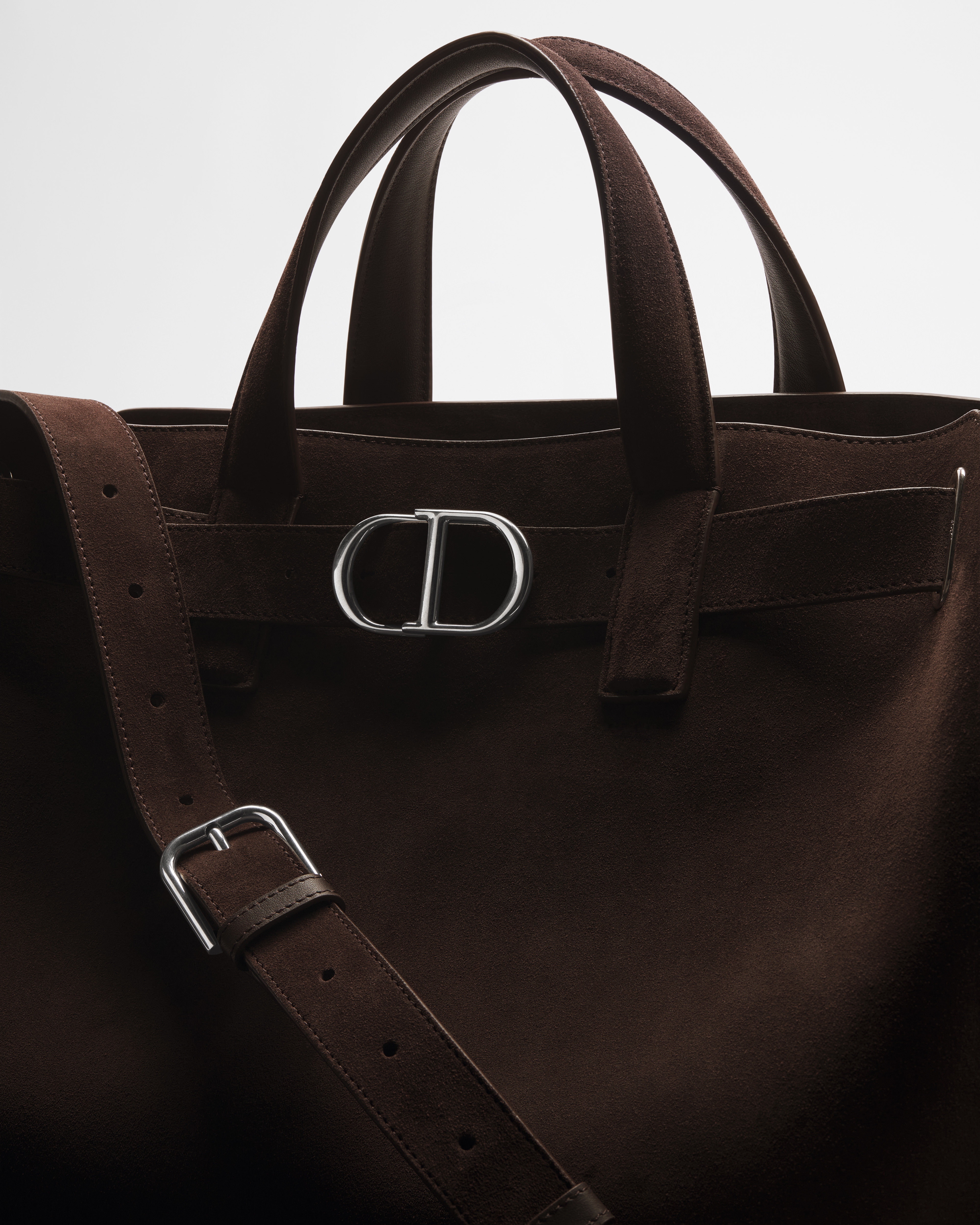 中号 Dior Normandie 手袋 深棕色绒面革 E09