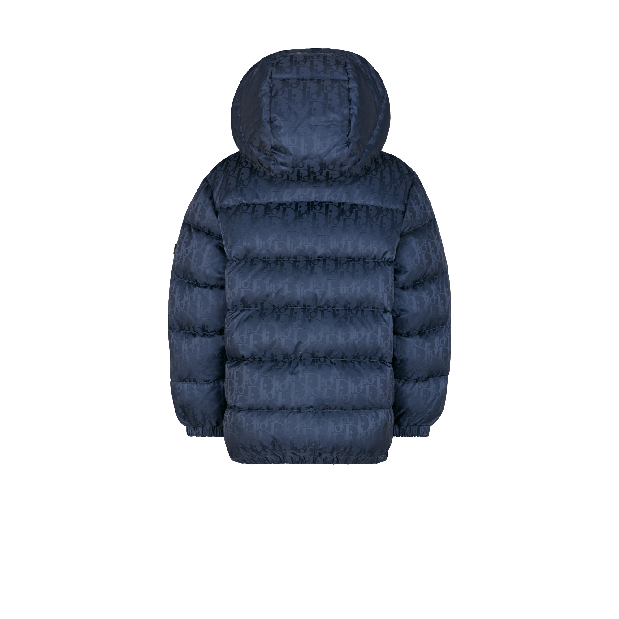 儿童连帽羽绒夹克 海军蓝色防水效果科技面料 Oblique 印花 E08